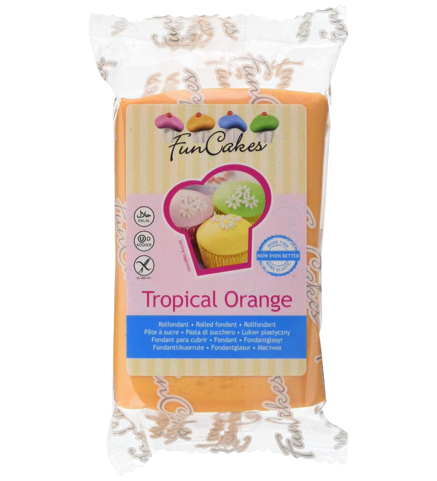 Buy FunCakes Tropical Orange Fondant - 250g for Cake Decorating | International Shipping Available - Buy Online on GoSupps.com