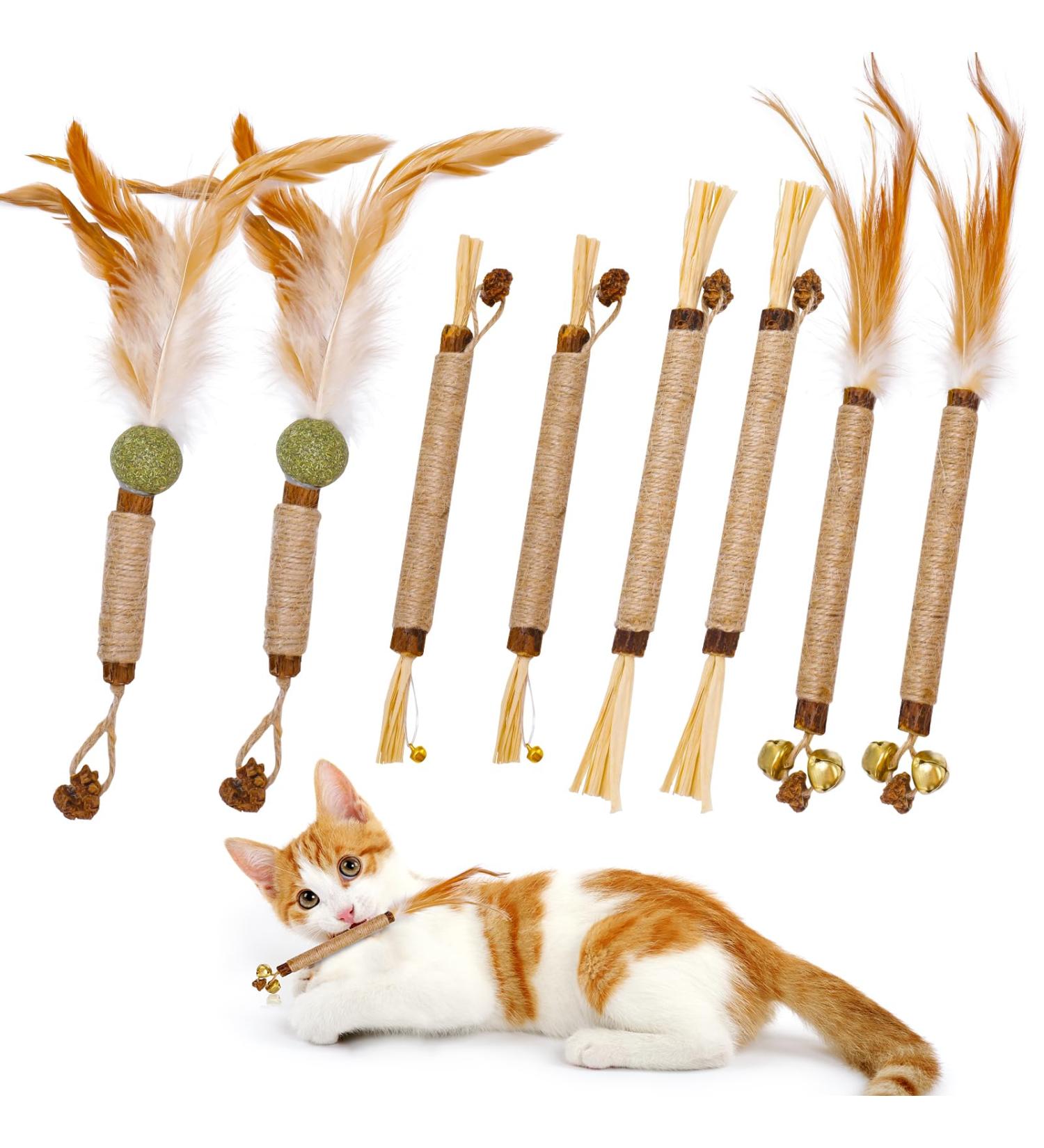 Halinuia Kausticks for Cats - 8 Matatabi Stick Dental Care Toys for Tooth Cleaning & Fresh Breath - Buy Online on GoSupps.com