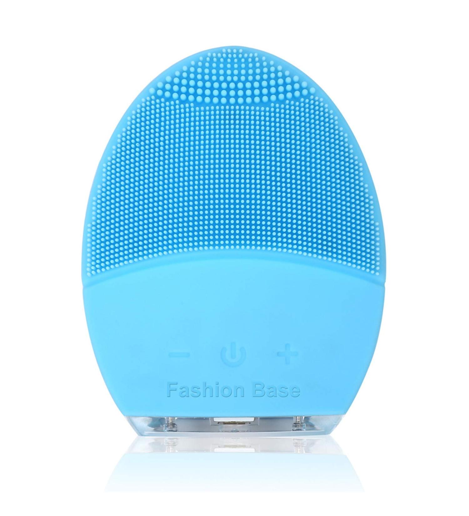 Silicone Facial Cleansing Brush & Face Massager - Ultrasonic Vibrating, Waterproof & Rechargeable - Sonic Electric Exfoliator for Anti-Aging - Blue - Buy Online on GoSupps.com