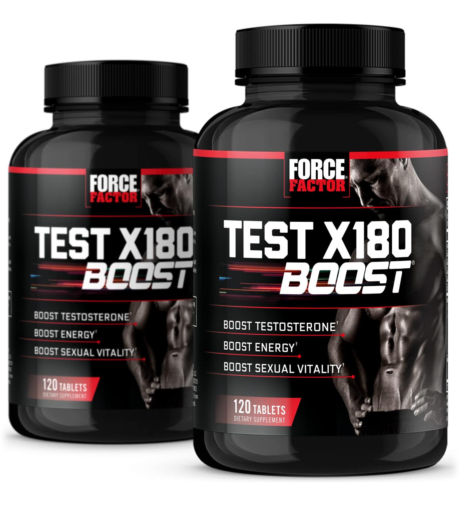 Test X180 Boost 2-Pack Testosterone Booster and Energy Supplement for Men Boost Energy Increase Stamina and Enhance Vitality with D-Aspartic Acid and Fenugreek Force Factor 240 Tablets 120 Count (Pack of 2) Test X1 - Buy Online on GoSupps.com
