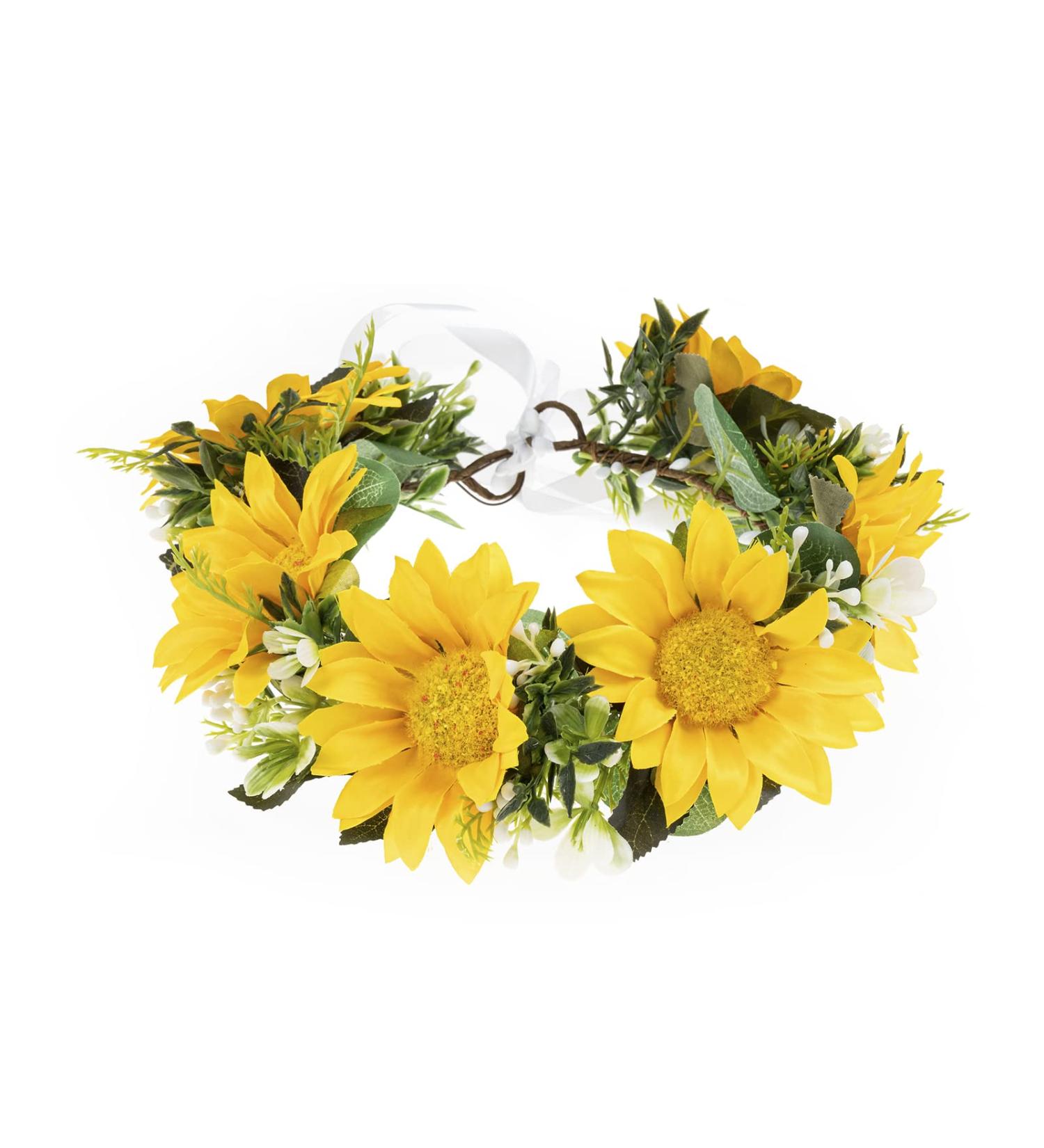 DreamLily Sunflower Floral Crown Maternity Woodland Rose Headpiece Yellow DFS29 - Buy Online on GoSupps.com