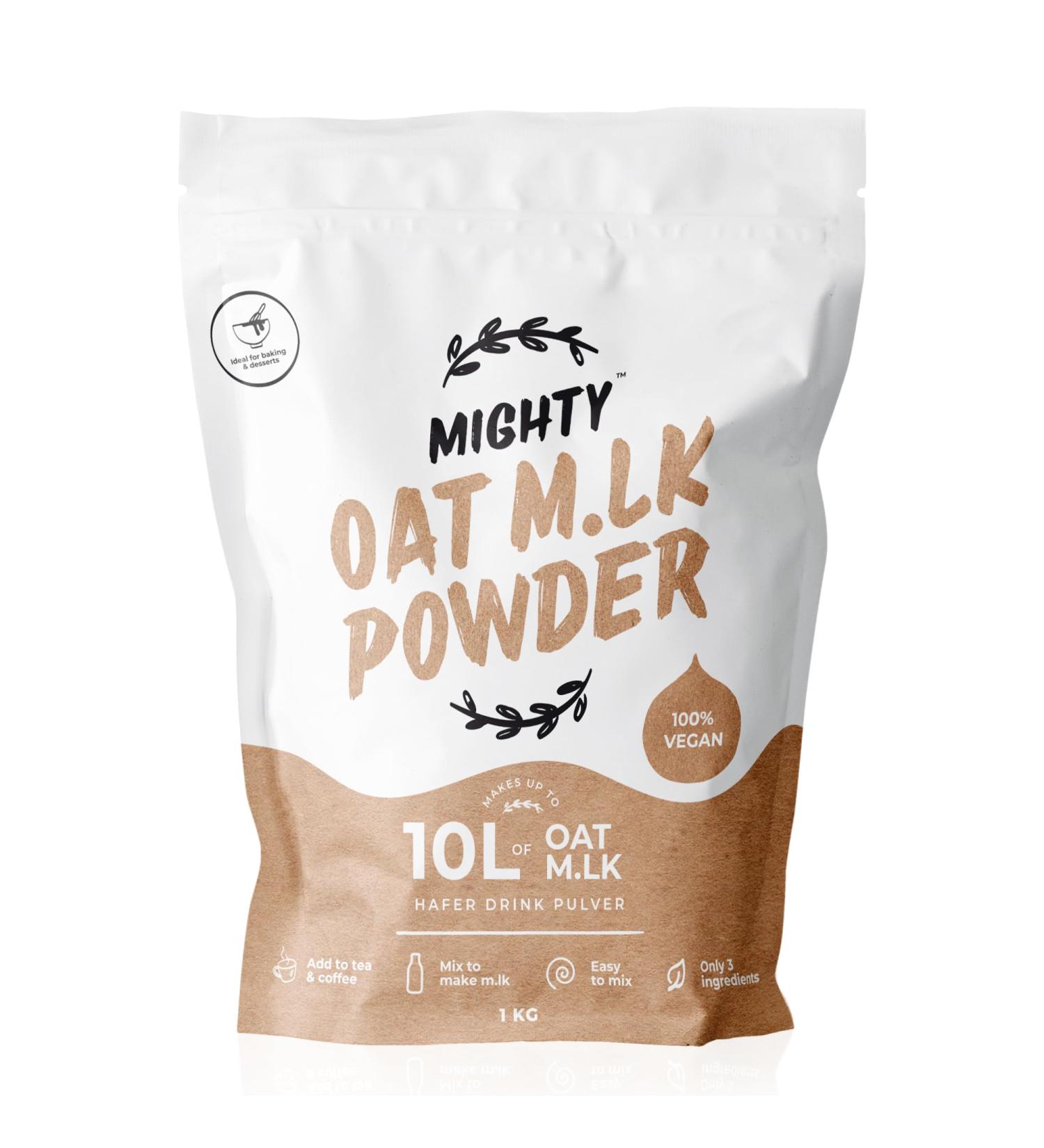 MIGHTY Oat Milk Powder - Vegan Coffee Creamer (1KG Bag) | Dairy & Lactose Free | Ideal for Tea, Coffee, Cooking & Baking - Buy Online on GoSupps.com