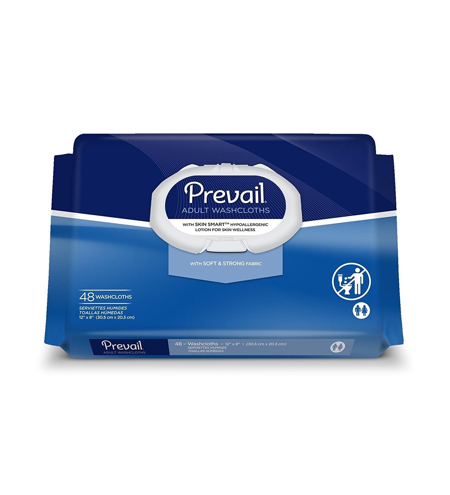 Prevail Personal Wipe, Bath Wipe Washcloth, 48 Pack, Soft Pack, Vitamin E/Aloe, WW-710 - Special 3 Pack