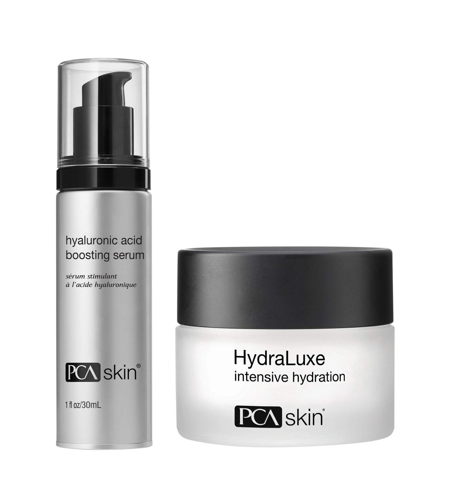 PCA SKIN Hyaluronic Acid Boosting Face Serum & HydraLuxe Facial Moisturizer Bundle - Anti-Aging Face & Neck Serum & Daily Facial Cream Helps Repair Moisture & Reduce Wrinkles - Buy Online on GoSupps.com