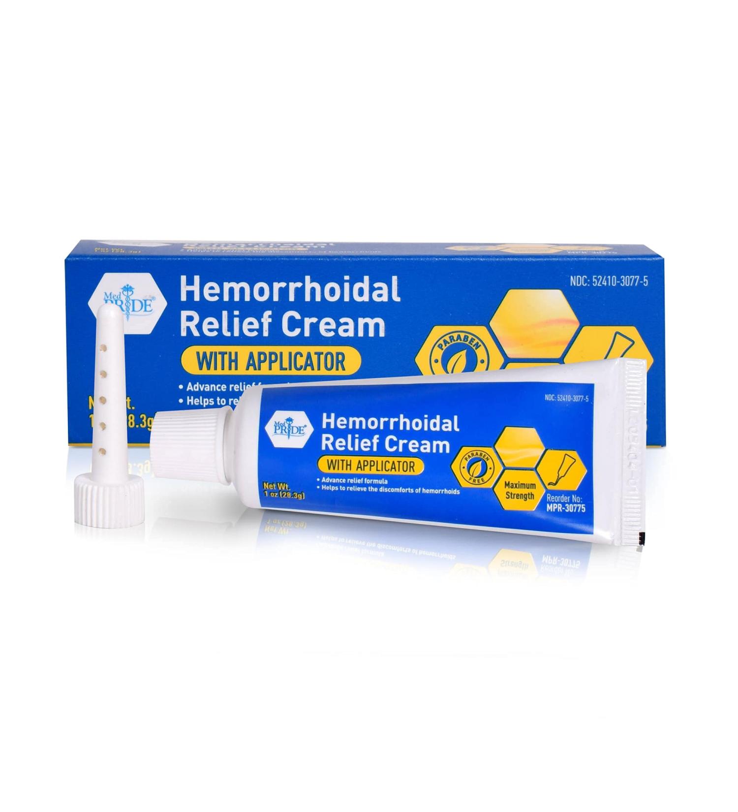 Medpride Maximum Strength Hemorrhoid Cream with Applicator - Paraben-Free Treatment for Fissures, Itching, Swelling & Bleeding - Internal & External Relief - Buy Online on GoSupps.com