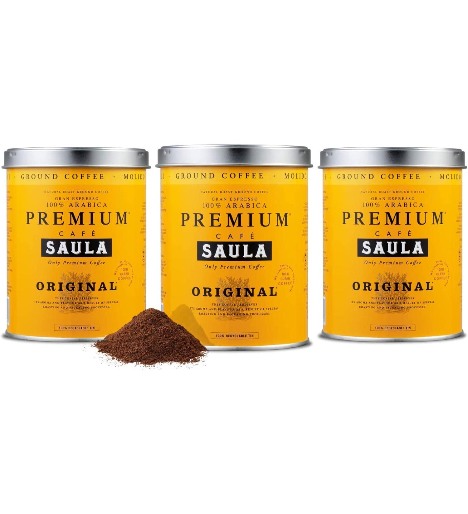 Premium Original Ground coffee - 100% Arabica Spanish Espresso Blend from Award Winning Caf Saula (3X 250g) - Buy Online on GoSupps.com