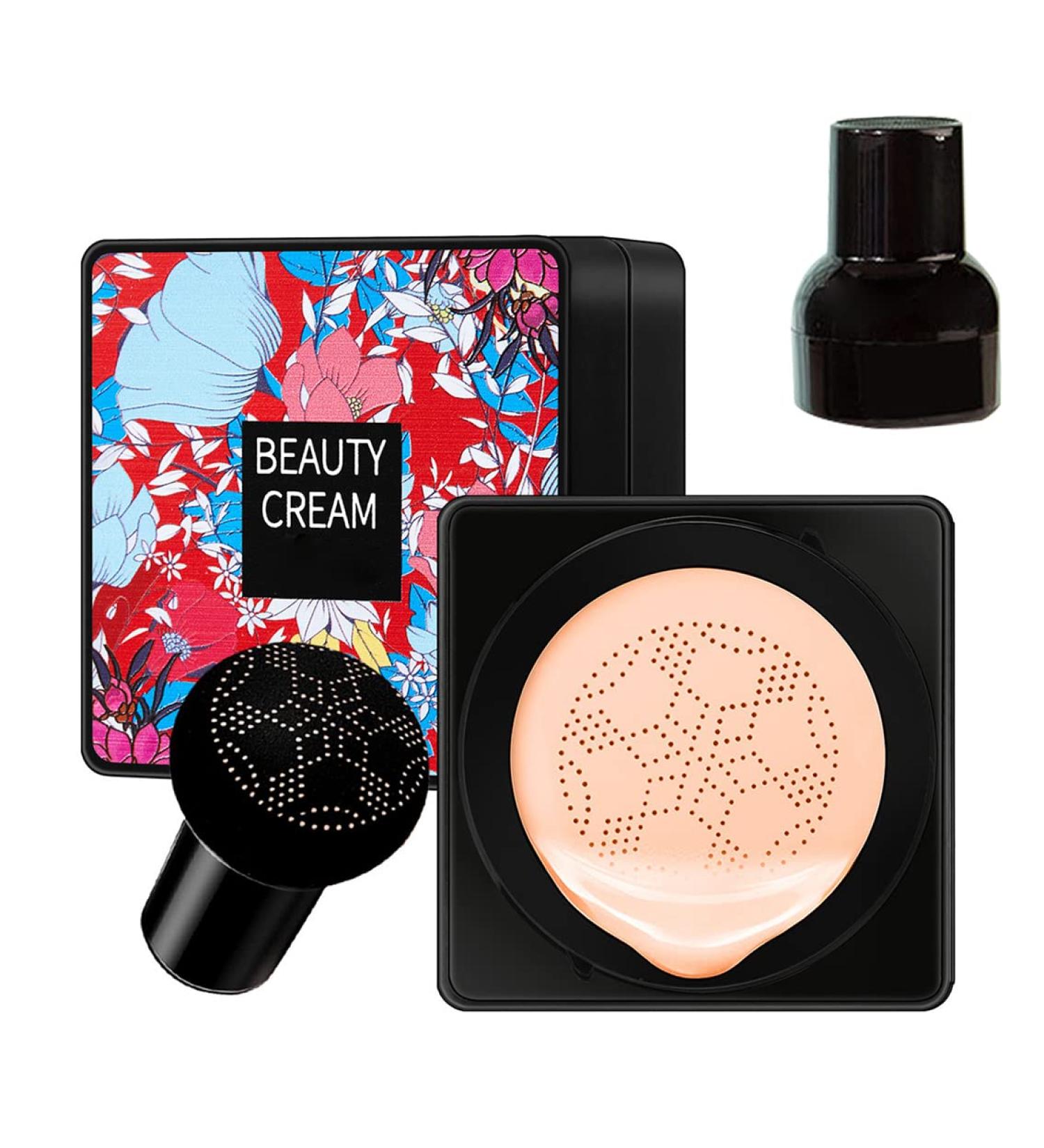 Mushroom Head Air Cushion BB Cream Concealer Lasting Nude Makeup Moisturizing Brightening Pigment Liquid Foundation Even Skin Tone Makeup Base (Natural skin tone) - Buy Online on GoSupps.com