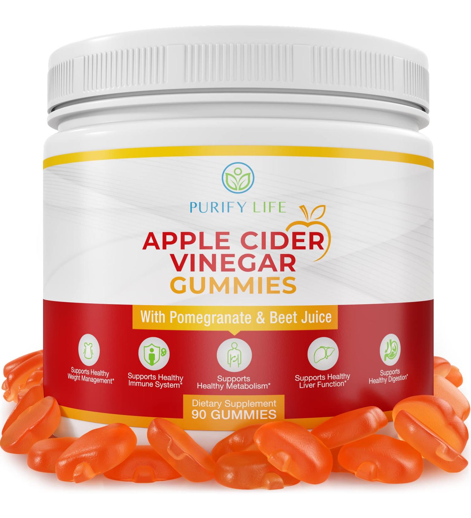 Detox Apple Cider Vinegar Gummies (90 Chews) - Unfiltered ACV for Gut Health, Metabolism, Digestion & Immune Support - No Capsules or Pills - Buy Online on GoSupps.com