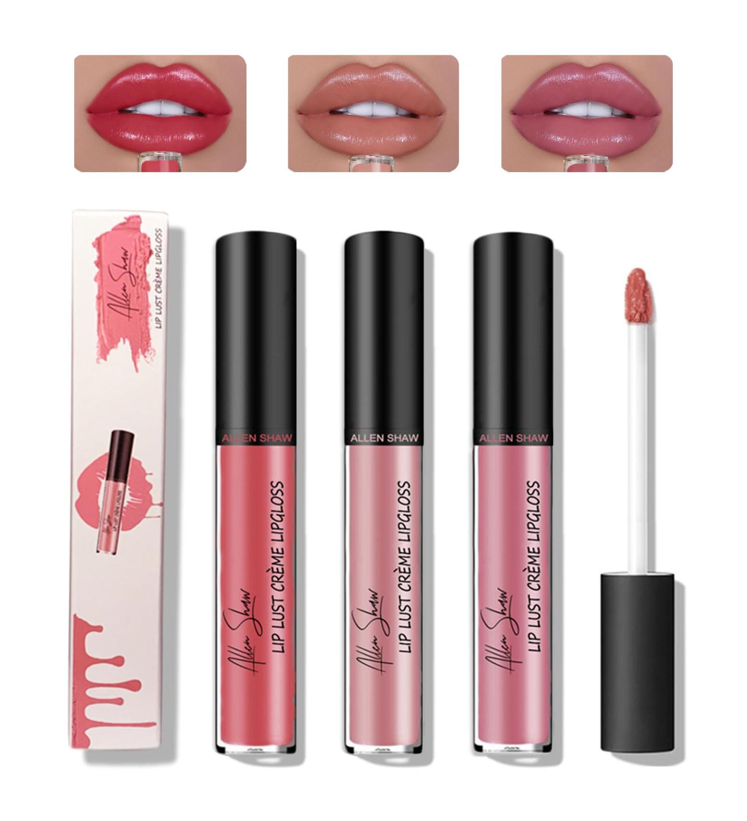 Shop 3PCS Moisturizing Waterproof Lip Gloss Set - Non-Fading Non-Stick & Vivid Colors for Women | 2024 Makeup Must-Have - Buy Online on GoSupps.com