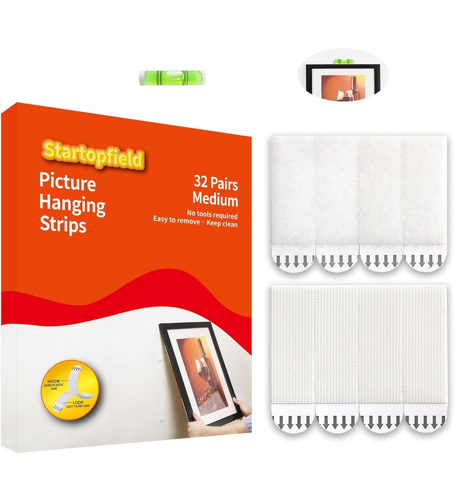 Startopfield 32-Pairs Medium Picture Hanging Strips - Heavy Duty Mounting Tape for Frames & Posters - Buy Online on GoSupps.com