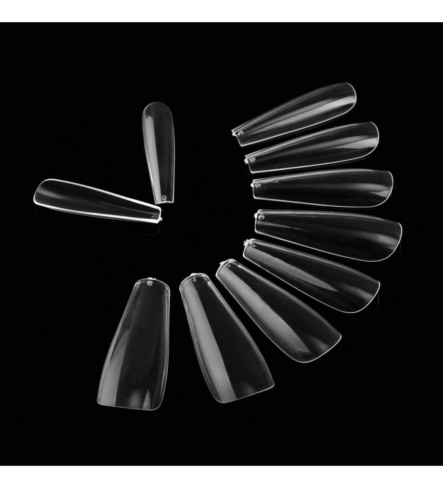 Ballerina Fullsize Clear Artificial Nail Tips - 500 Pieces for Perfect Nail Designs | International Shipping Available - Buy Online on GoSupps.com