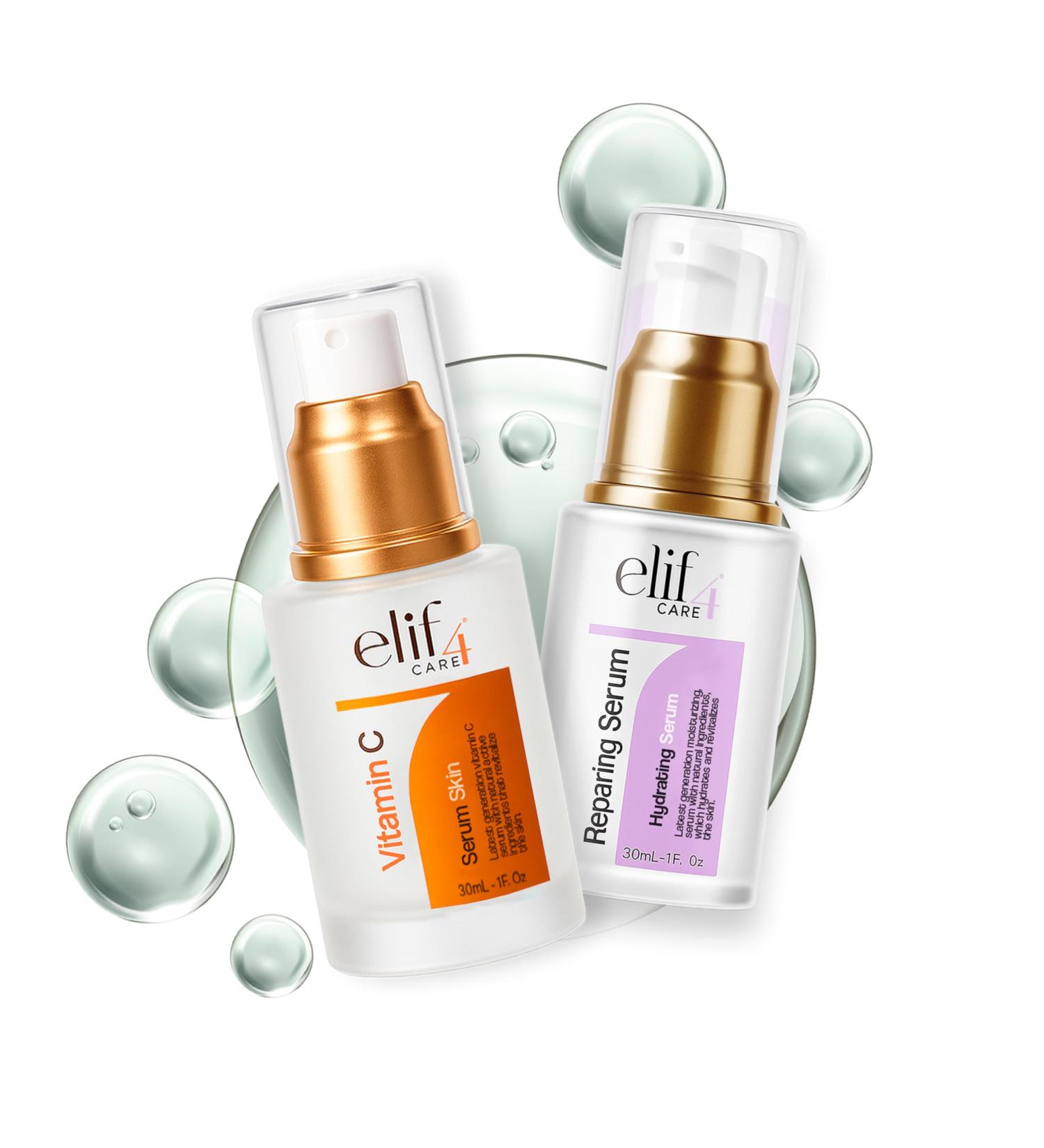 Elif4 Care 2-in-1 Hydration & Brightening Facial Serum Set Vitamin C + Hyaluronic Acid Anti-Aging Deep Moisture Dark Spot Corrector Vegan All Skin Types 2 x 30 ml - Buy Online on GoSupps.com