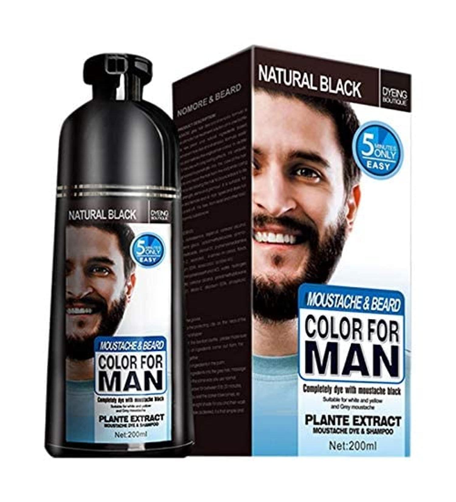 Mokeru Beard Dye Shampoo for Men 200ML - Remove White Grey Beard Hair - Men Beard Shampoo - Buy Online on GoSupps.com