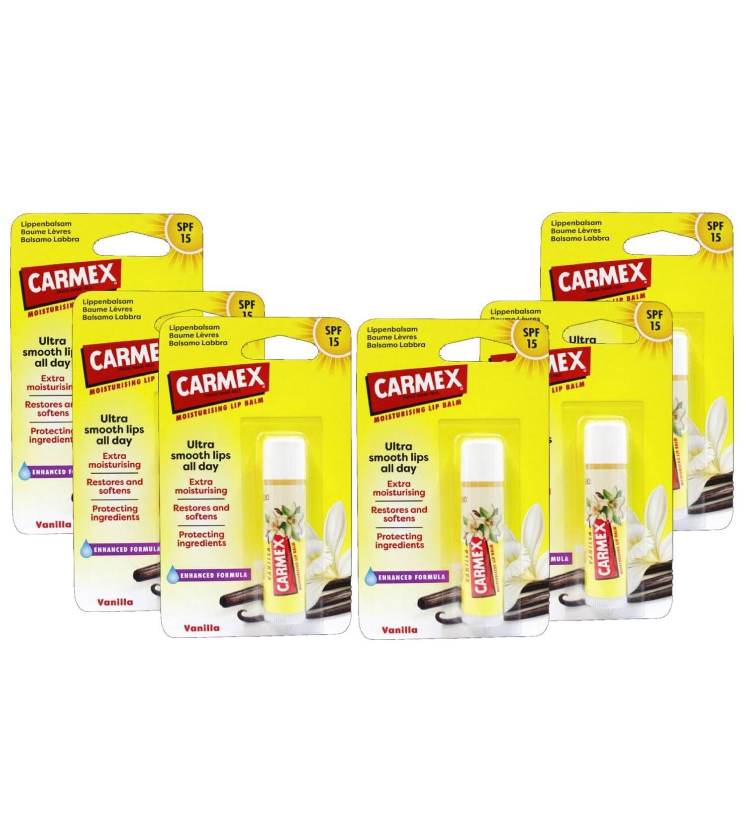  Carmex Carmex Vanilla Lip Balm Extra Moisturizing Spf 15 6 Units - Buy Online on GoSupps.com