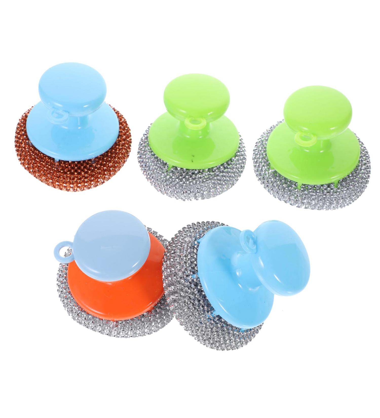 20 Sets Wire Brush Handle & Scratch-Resistant Steel Wool Sponges - Ideal Household & Aircraft Pot Cleaner - Buy Online on GoSupps.com