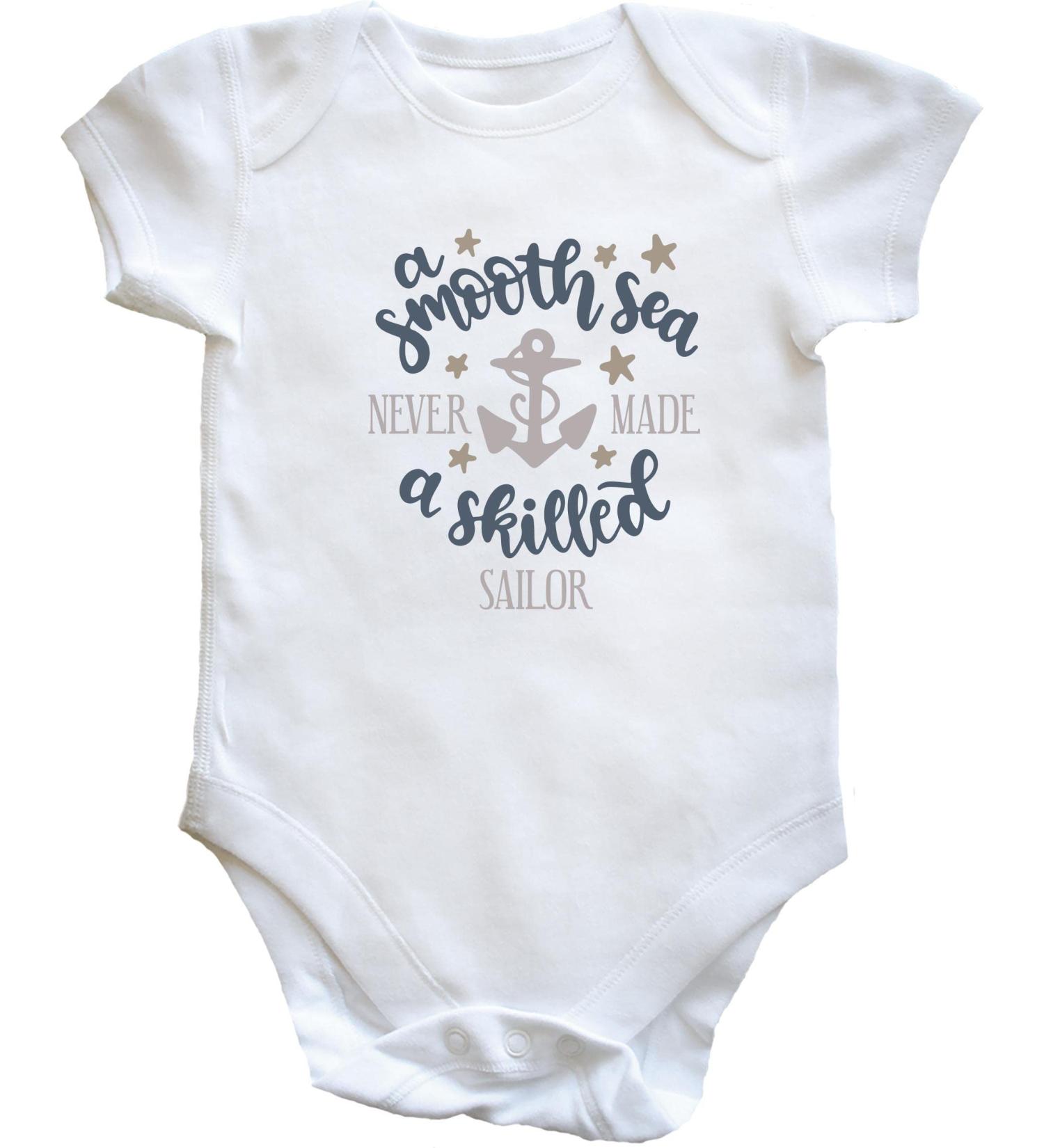 Hippowarehouse A smooth Sea Never Made a Skilled Sailor baby vest bodysuit (short sleeve) boys girls