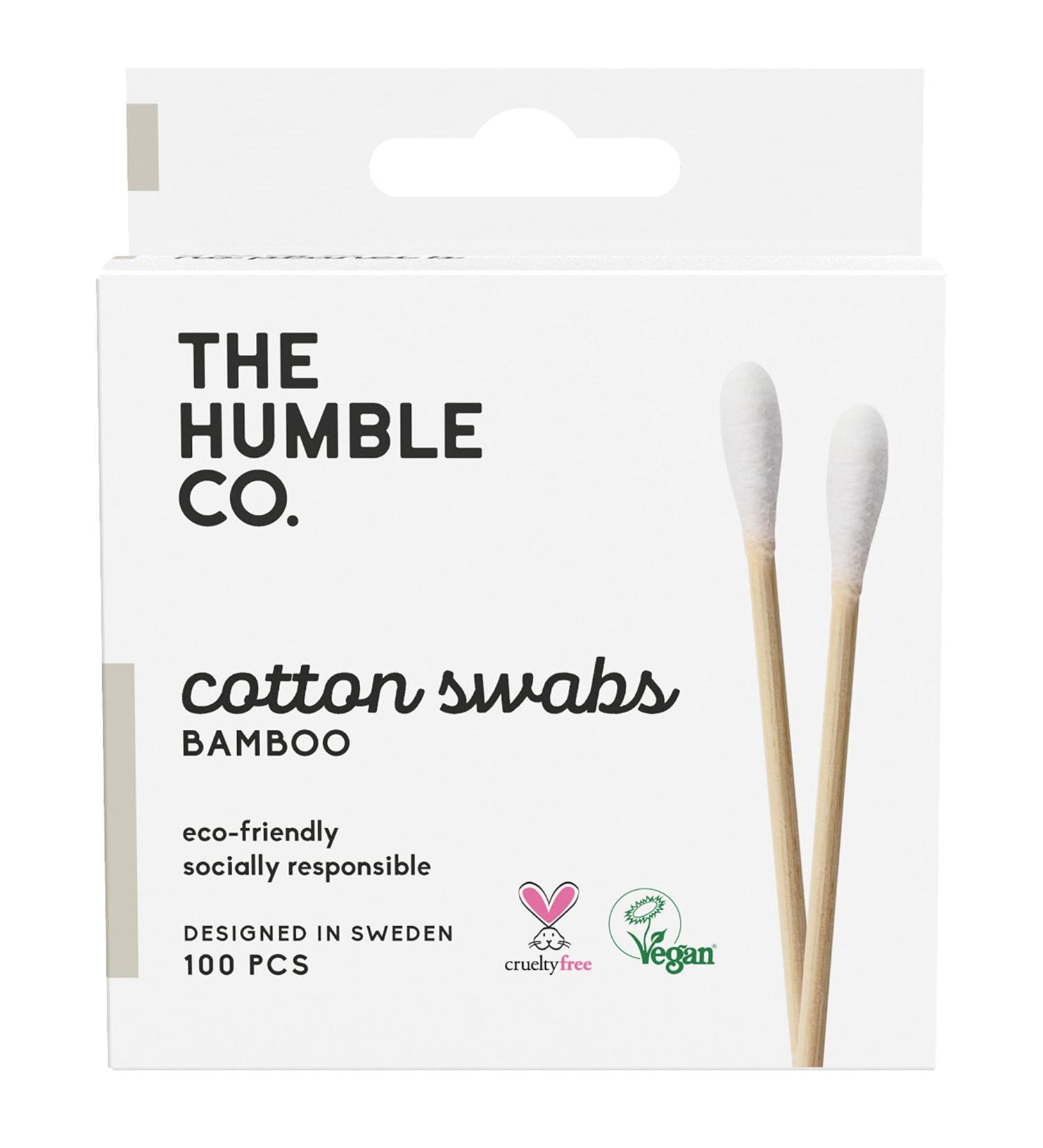 The Humble Co. Natural Cotton Buds - White - Plastic Free - Biodegradable - Eco-Friendly - Vegan - Perfect for Ears Makeup Pet Care & Cleaning - Buy Online on GoSupps.com