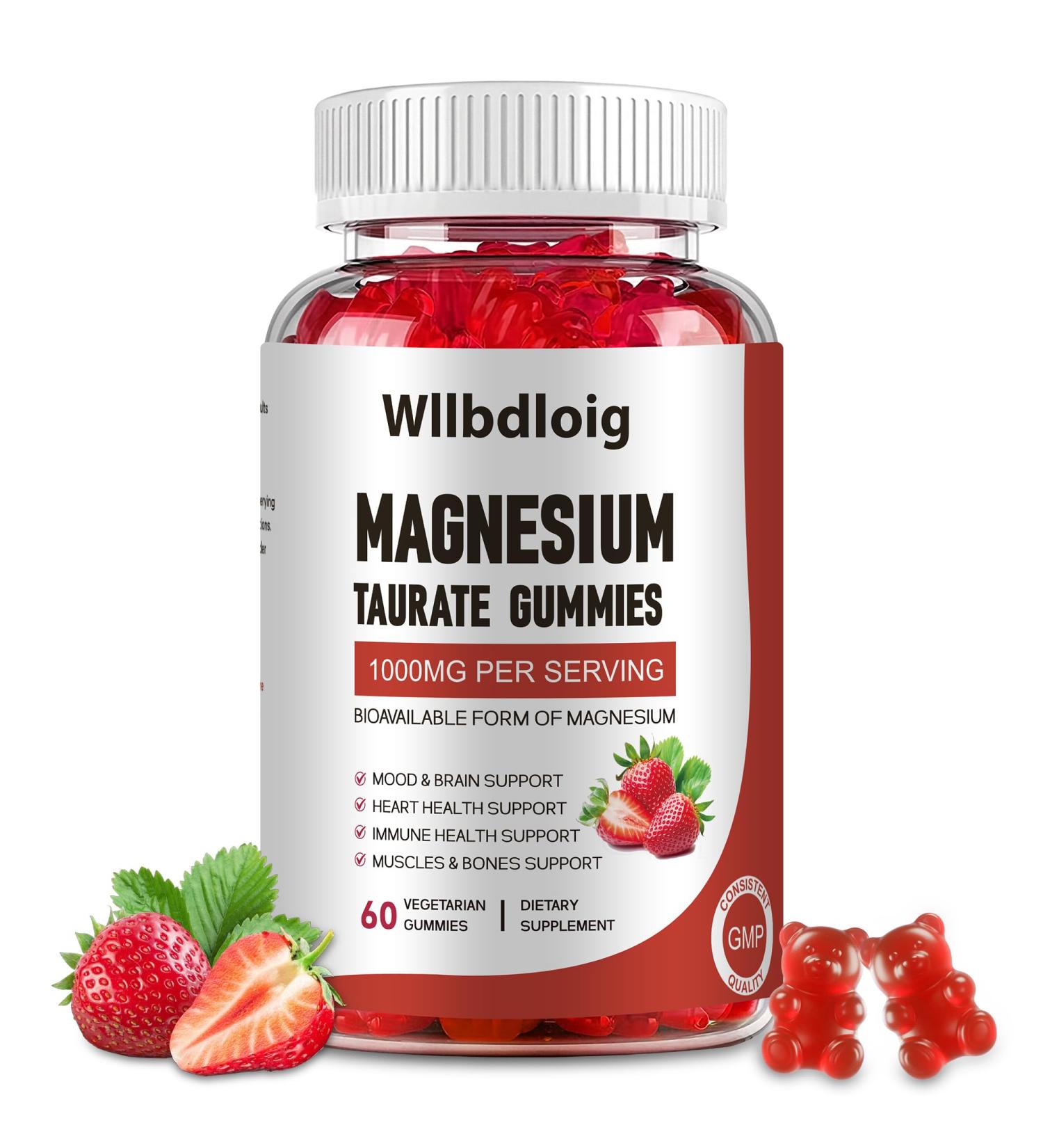 Magnesium Taurate Gummies 1000mg Complex Magnesium Taurate Glycinate Citrate Gummies -High Absorption & Sugar Free Muscle Sleep and Heart Health Support Vegan Gluten Free 60 Counts 60 Count (Pack of 1) - Buy Online on GoSupps.com