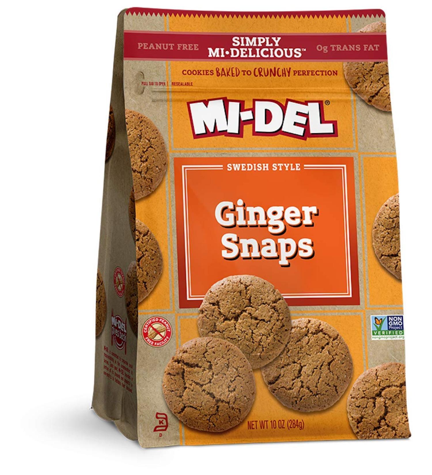 Mi-Del Ginger Snaps Cookies - Non GMO Certified, 0g Trans Fat, 10 Ounce (Pack of 8) | Snacks On The Go - Buy Online on GoSupps.com