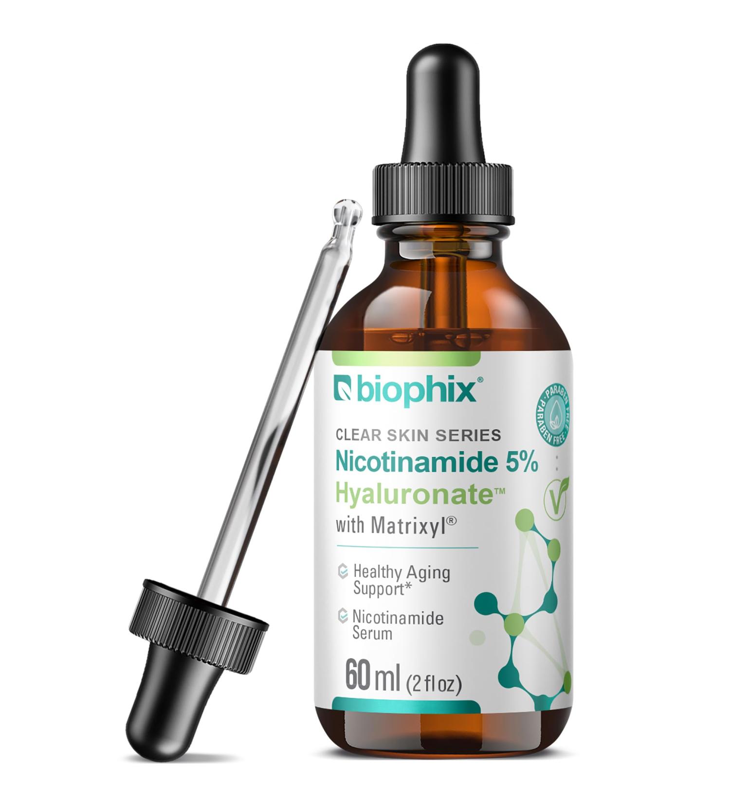 B-3 Nicotinamide Age-Defying Liquid Serum with Hyaluronic Acid & Matrixyl | 2 oz for Healthy Aging & Skin Health - International Shipping Available - Buy Online on GoSupps.com