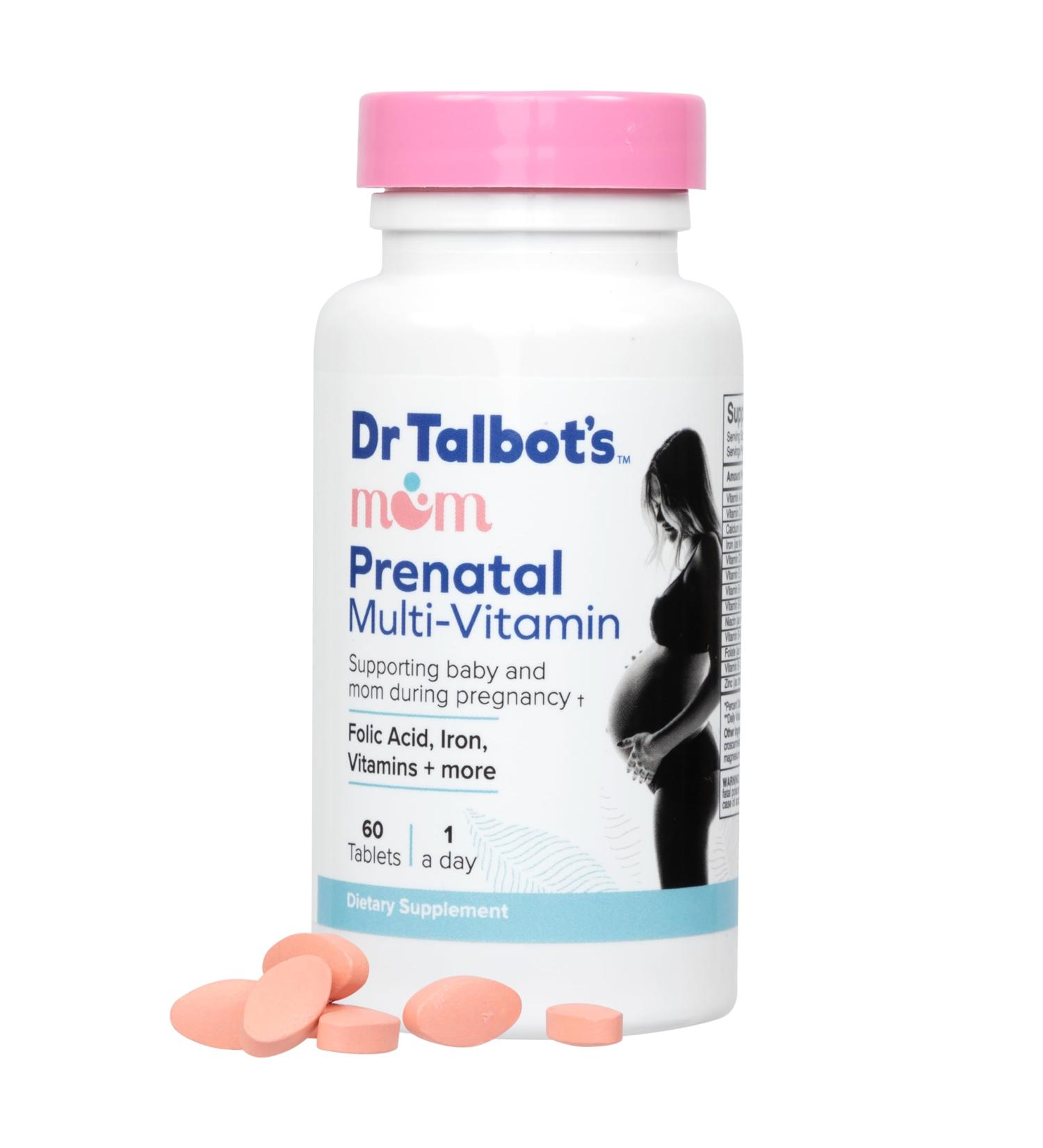 Dr. Talbot's Mom Prenatal Multi-Vitamin - Folic Acid Iron & Essential Vitamins - 60 Tablets for Healthy Moms | International Shipping - Buy Online on GoSupps.com