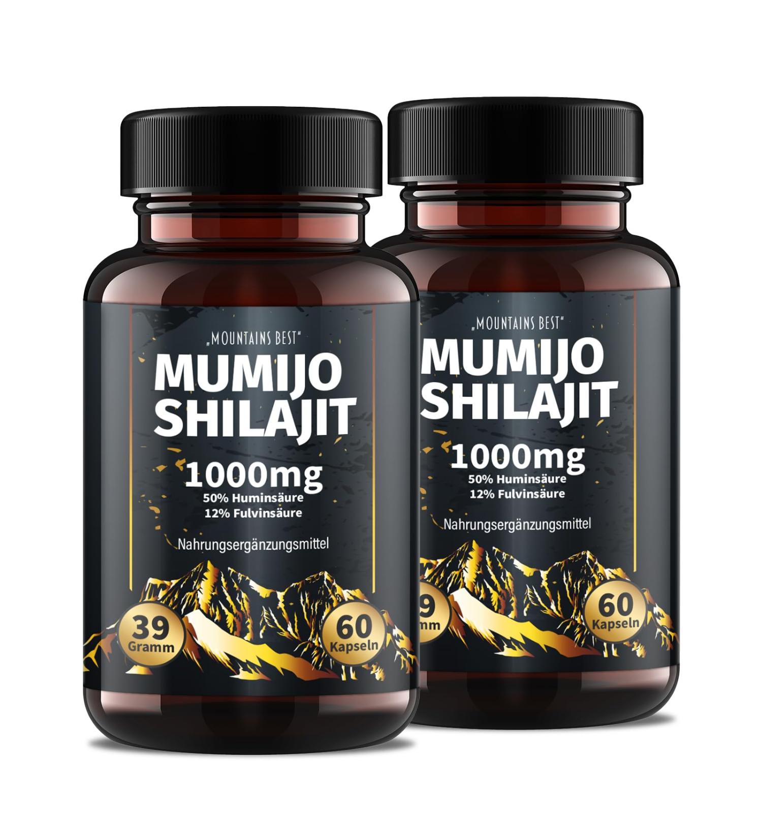 Buy Saint Nutrition Mumijo Shilajit 1000 mg - High Dose Black Gold from Himalayas 50% Humic & 12% Fulvic Acid - 120 Capsules for Optimal Health - Buy Online on GoSupps.com