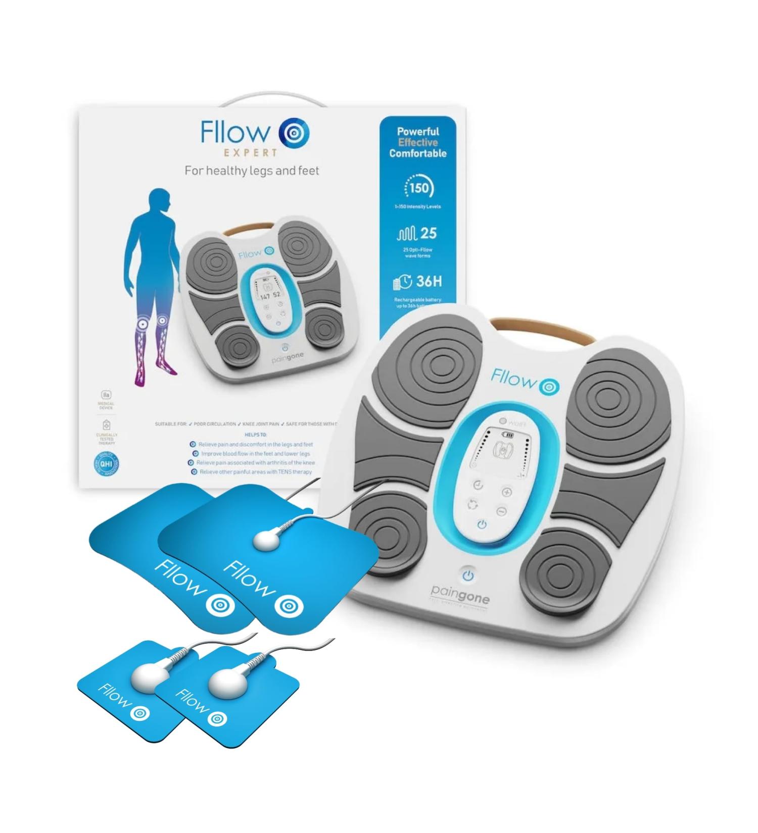 Paingone Fllow EMS Circulation Stimulator - FDA Cleared Muscle Booster for Legs & Feet | 150 Intensity Levels | Portable Pain Relief Device - Buy Online on GoSupps.com