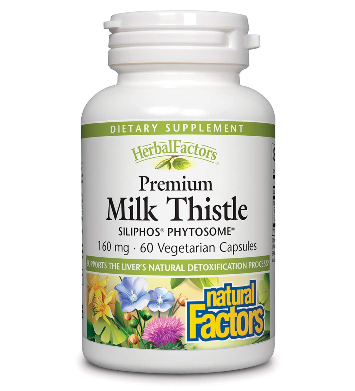 Natural Factors Premium Milk Thistle 160 mg 60 Vegetarian Capsules