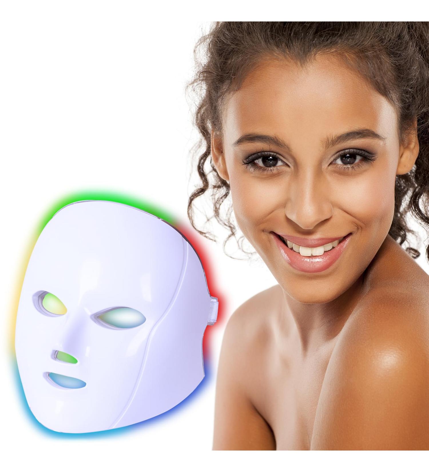 LED Face Light Therapy Mask - Red Blue Light Anti-Aging & Anti-Acne Treatment with Comfortable Silicone Eye Goggles - International Shipping Available - Buy Online on GoSupps.com