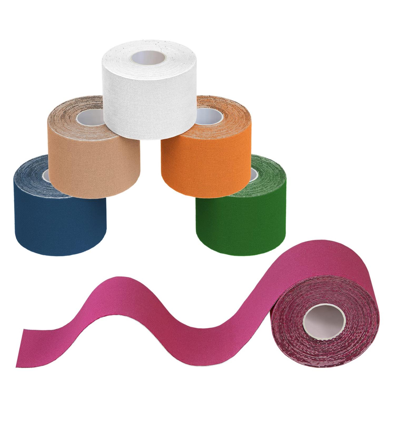 Buy BB Sport Kinesiology Tape 5 cm x 5 m - Elastic Waterproof Muscle Support Straps | Colorful Physio Tape Set with E-book & Brochure | International Shipping Available - Buy Online on GoSupps.com