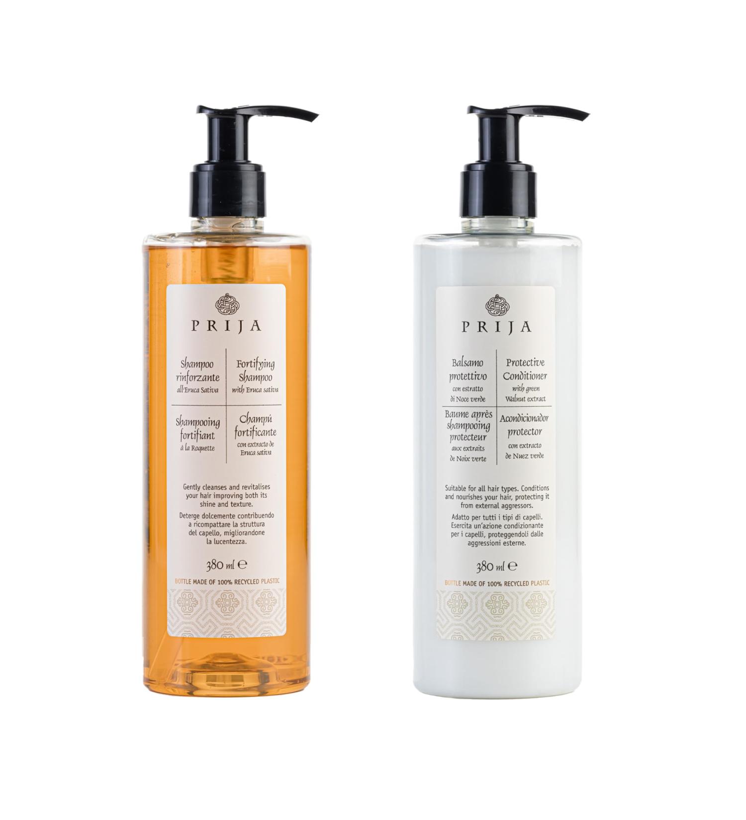 Prija Coffret Soin des Cheveux avec Apr s-Shampooing Protecteur et Shampooing Fortifiant et Renfor ant pour Plus de Brillance et de Force 2 x 380ml - Buy Online on GoSupps.com