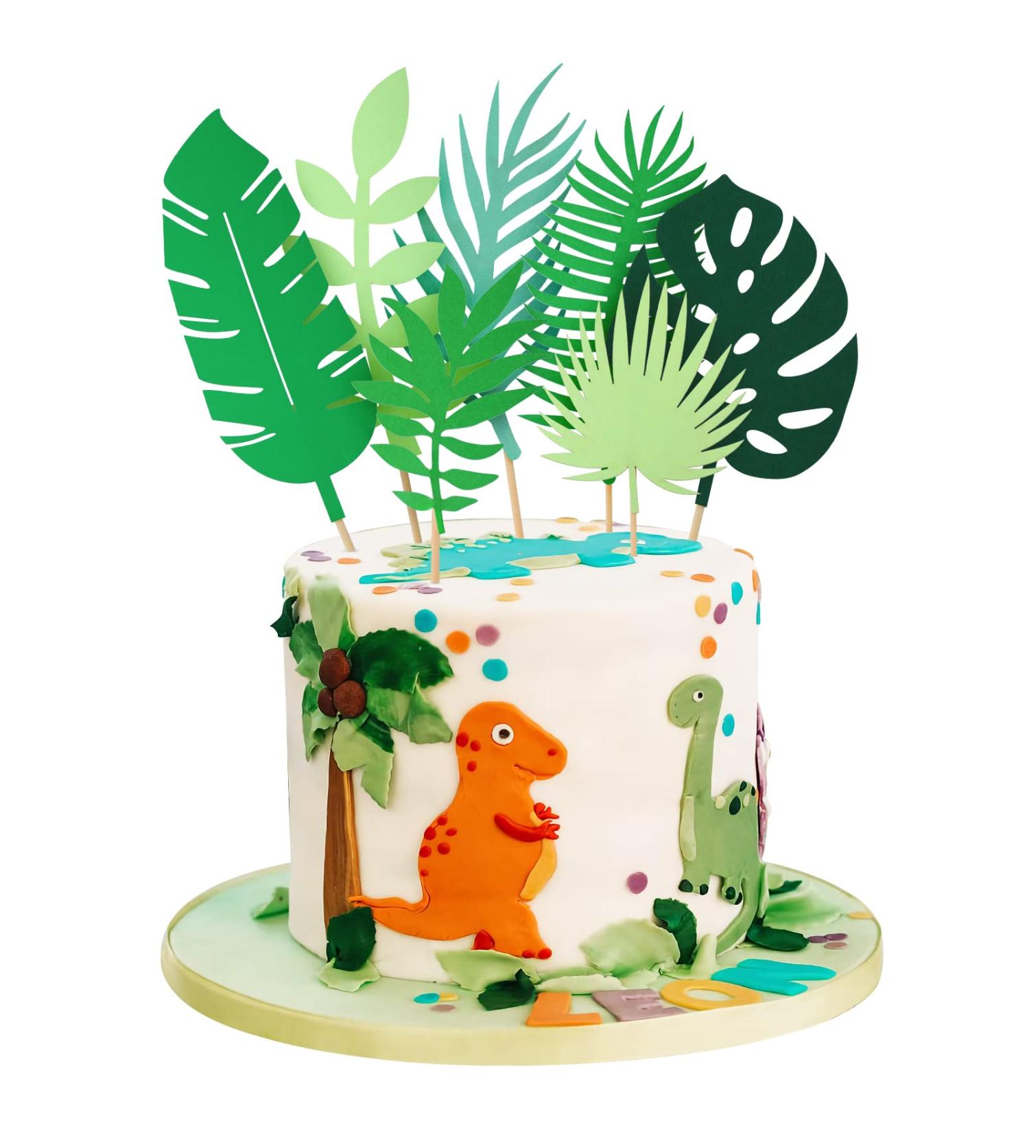 7 Pieces Tropical Palm Leaves Cake Toppers Palm Leaf Jungle Greenery Cake Topper for Adult Birthday Cake Cupcake Summer Tropical Theme Hawaii Themed Baby Shower Wedding Party Cake Tropical Jungle - Buy Online on GoSupps.com