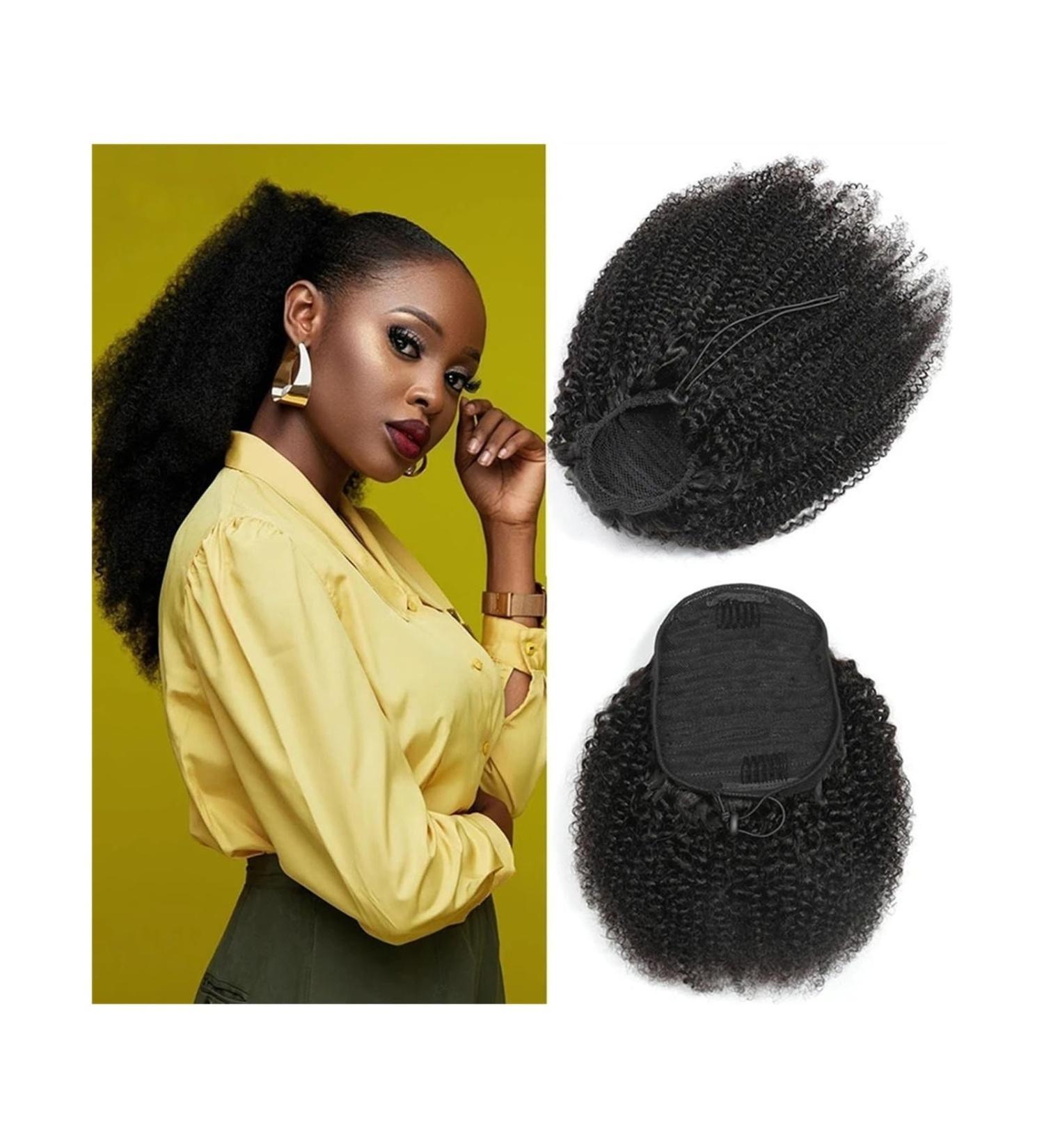 Ponytail Extensions Mogolian Human Hair Afro Kinky Curly Ponytail Extensions 10-28 Inch Long Drawstring Remy Hair Ponytail Clip In Afro Curly Ponytail Hair Piece for Women (Color : Afro Kinky Curly 24inches Afro Kinky Curly - Buy Online on GoSupps.com