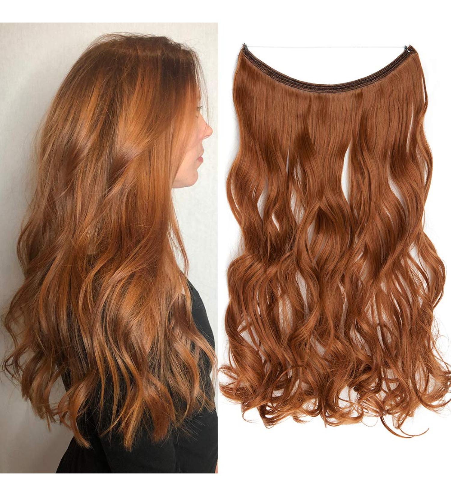 Tess Hair Part Extensions | Ombre Synthetic Wavy Hair 50cm | 90g Earth Brown & Copper - Perfect for International Shipping - Buy Online on GoSupps.com