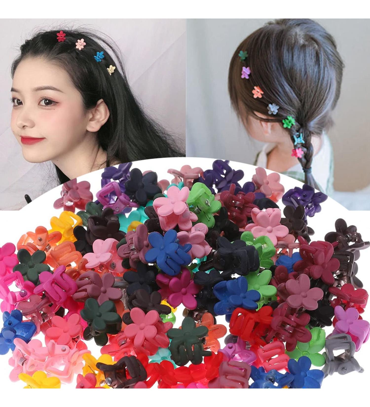 Flower Pattern Mini Hair Claw Clips - 66 pcs Resin Hair Accessories for Girls and Women - Buy Online on GoSupps.com