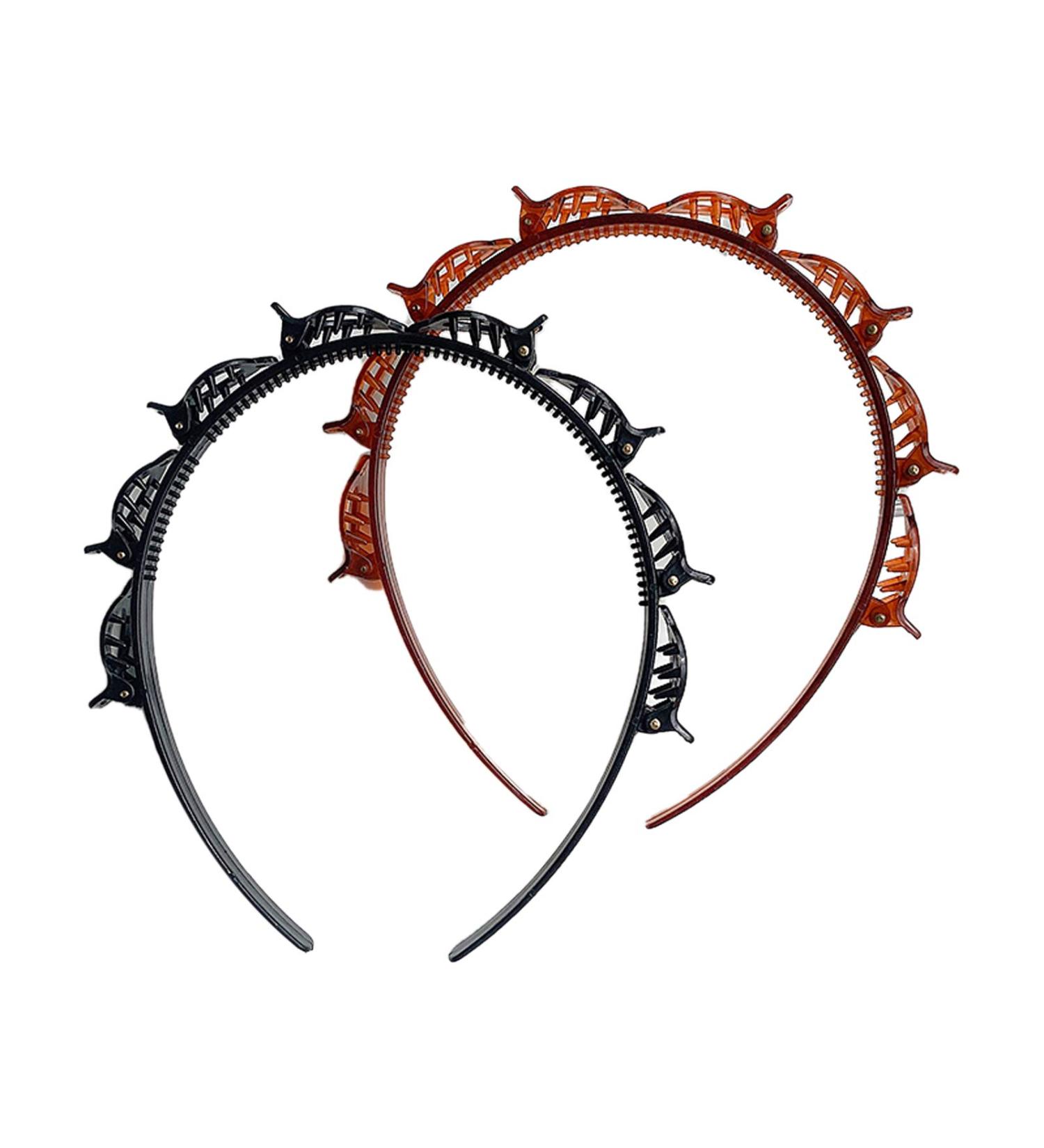 Double Bangs Headband with Clips - Fashionable Braided Hair Tool for Girls - 2pcs - Buy Online on GoSupps.com