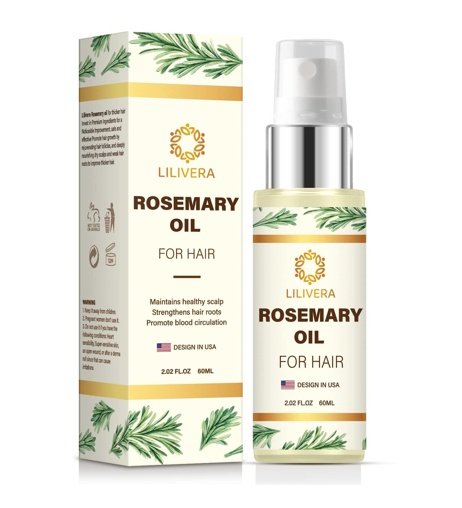 LILIVERA Rosemary Hair Growth Serum - Stimulates Growth, Nourishes Scalp, Improves Circulation - Hair Loss Treatment Oil - Buy Online on GoSupps.com