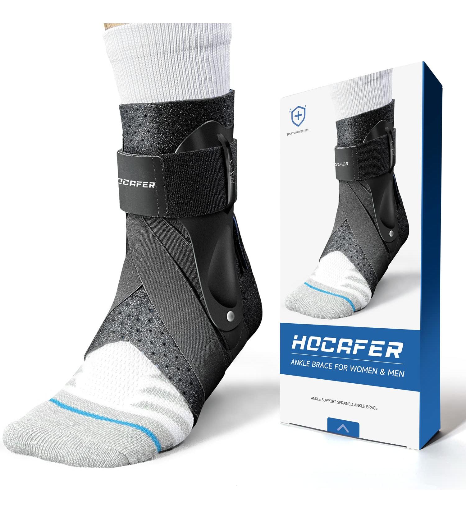 Hocafer Left Ankle Brace for Women & Men - Support for Sprained Achilles Tendon, Injury Recovery - Ideal for Running, Basketball, Football - Size M Left - Buy Online on GoSupps.com
