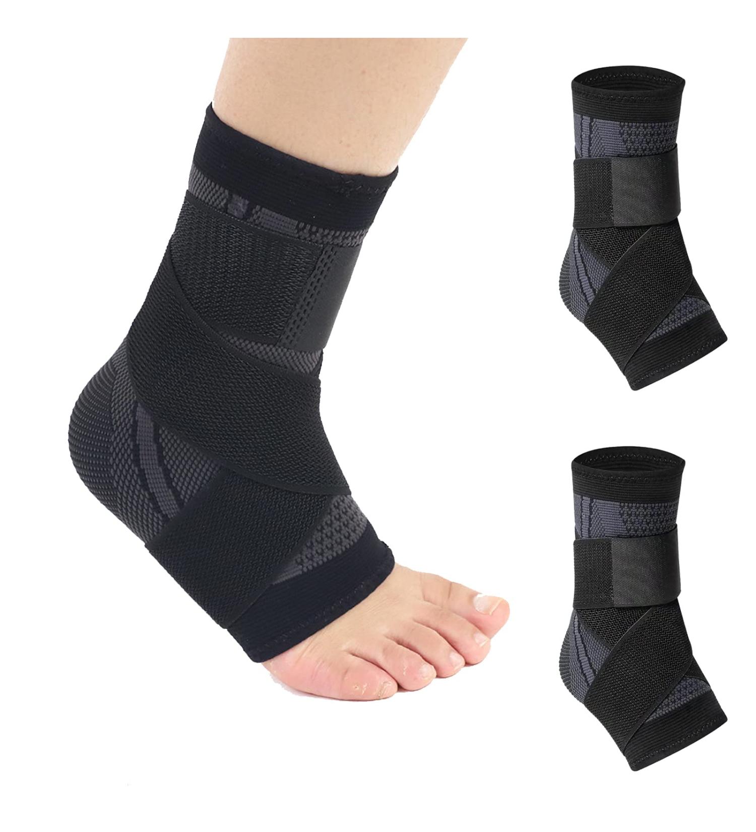 Adjustable Ankle Bandage - 2 Pack Breathable Elastic Support for Injury Recovery - Buy Online on GoSupps.com