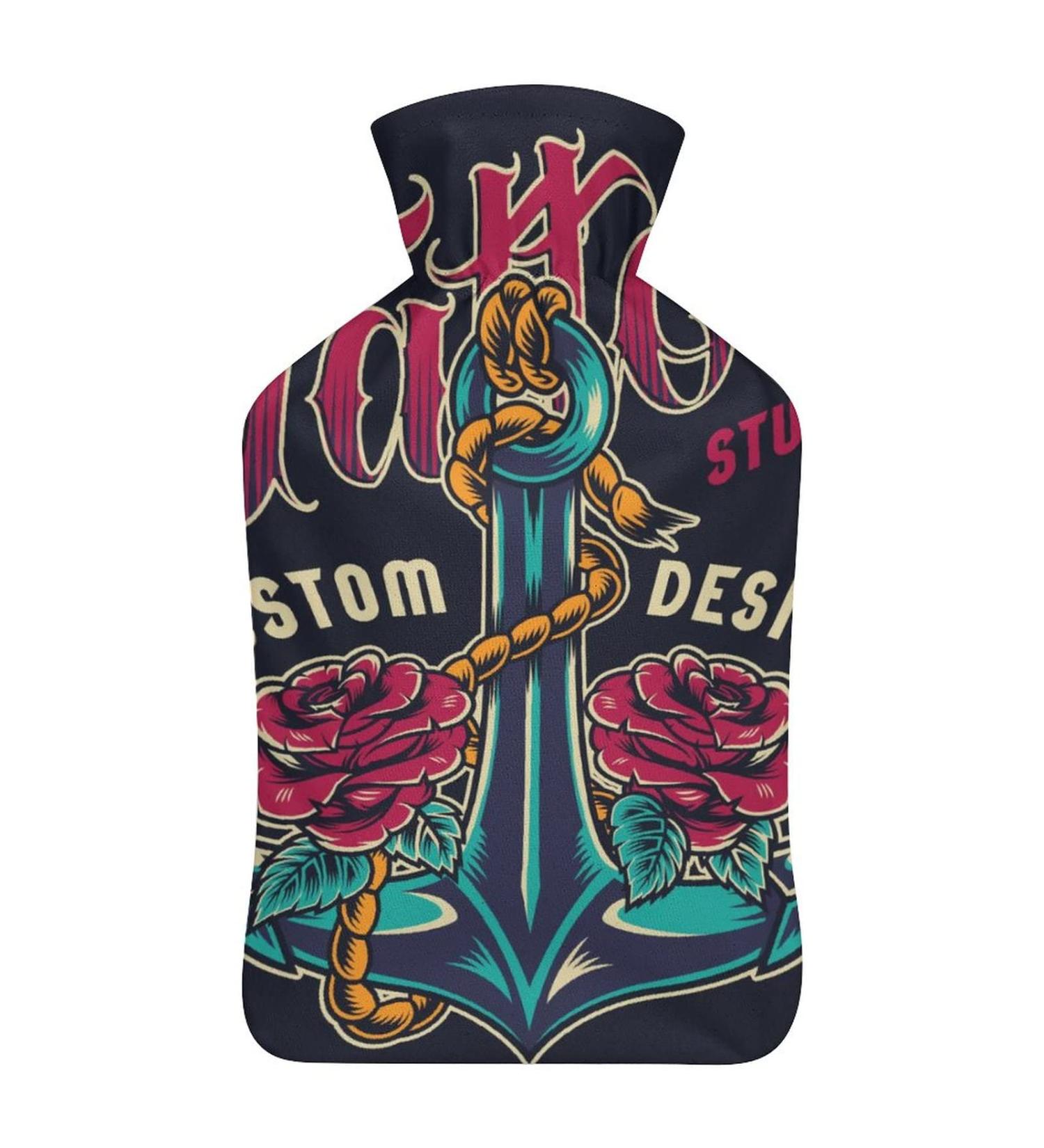 Rose Sailing Hot Water Bottle with Plush Cover - Bed Bottle Hand Warmer for Adults & Children | 26.5x15.3cm - Perfect for Comfort & Warmth - Buy Online on GoSupps.com