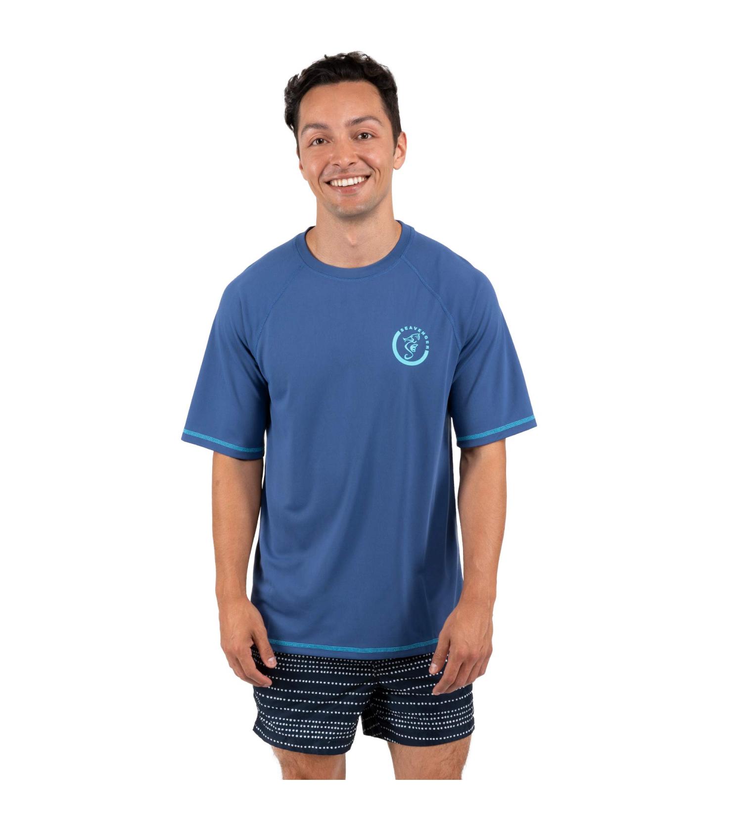 Seavenger Trekker Unisex Navy Rash Guard - Short Sleeve X-Large | Ideal for Swimming and Surfing - Buy Online on GoSupps.com