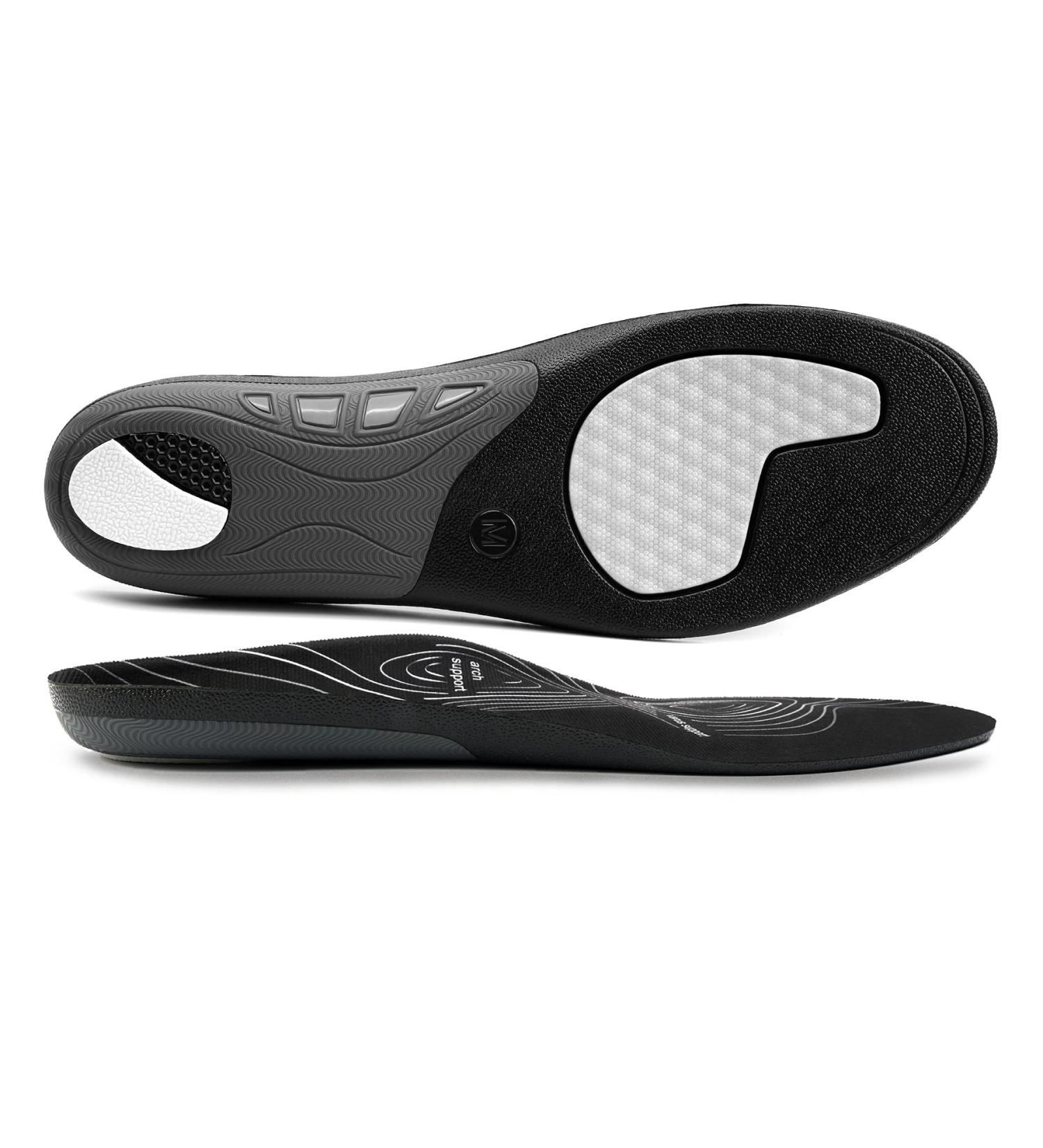 Sports Insole Plantar Fasciitis Insoles - Heavy Duty Support for Men & Women 210+lbs - Reduce Muscle Fatigue - All-Day Shock Absorption - Black (Size L) - Buy Online on GoSupps.com