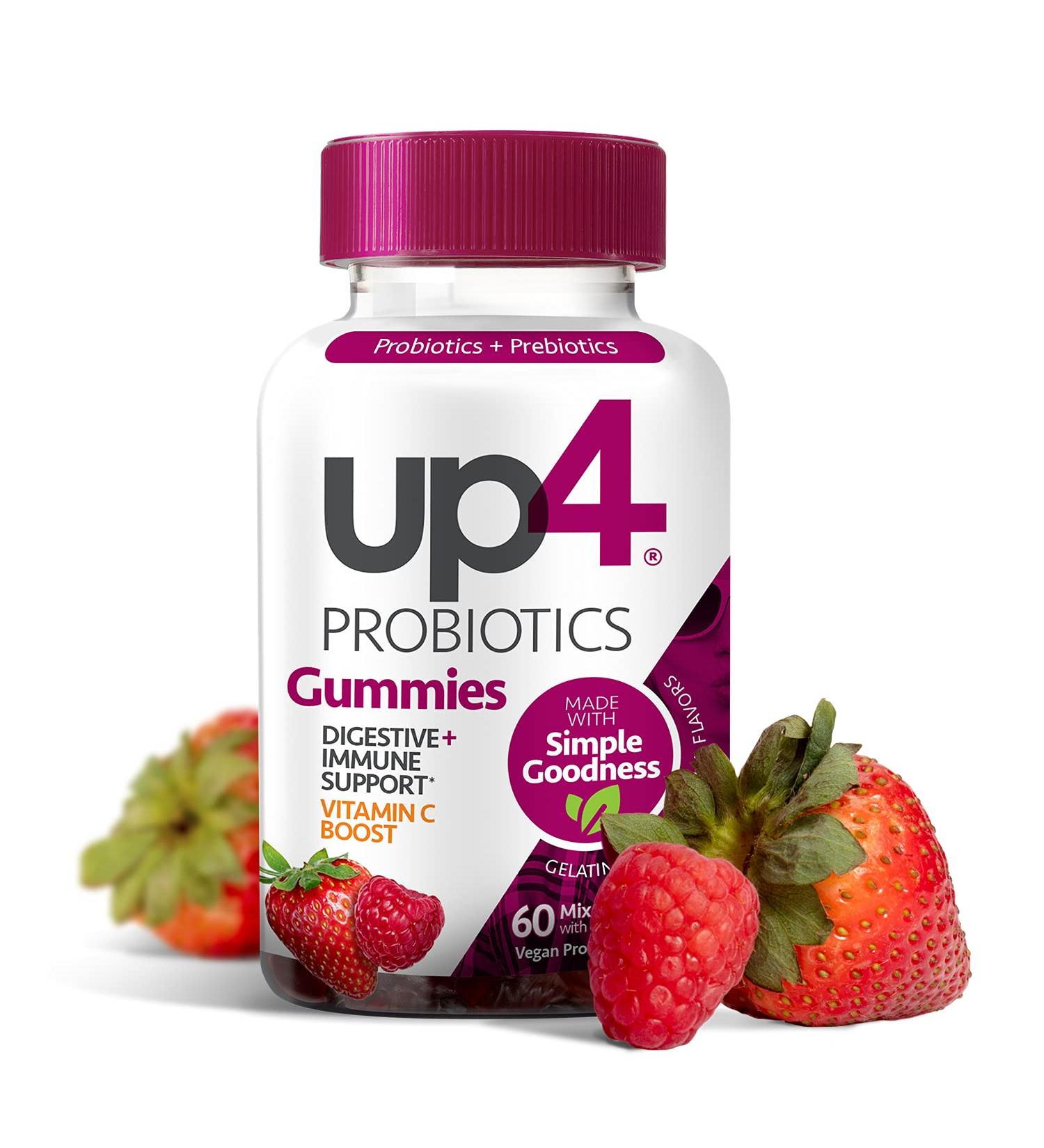 Up4 Probiotic Gummies for Digestive & Immune Support - Vegan, Gluten-Free, Non-GMO - 60 Count - Buy Online on GoSupps.com