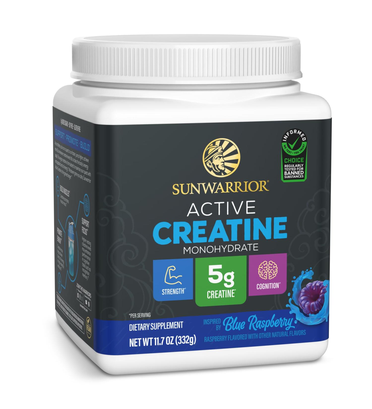 Creatine Monohydrate Powder Micronized PreWorkout Recovery Supplement | Support Muscle Building Strength Training Cognition | Vegan & Keto Friendly Easily Mixes (50 Servings) Blue Raspberry Flavored - Buy Online on GoSupps.com