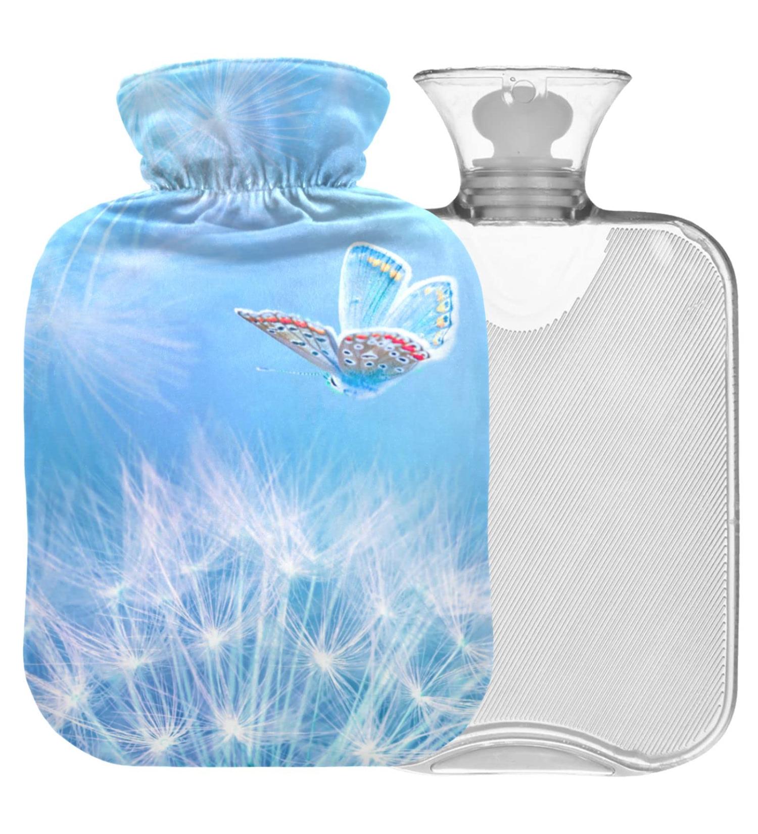 NAANLE Hot Water Bottle with Cover - Pusteblume Butterfly Design | 1L for Menstrual Cramps Relief & Heat Therapy | International Shipping Available - Buy Online on GoSupps.com