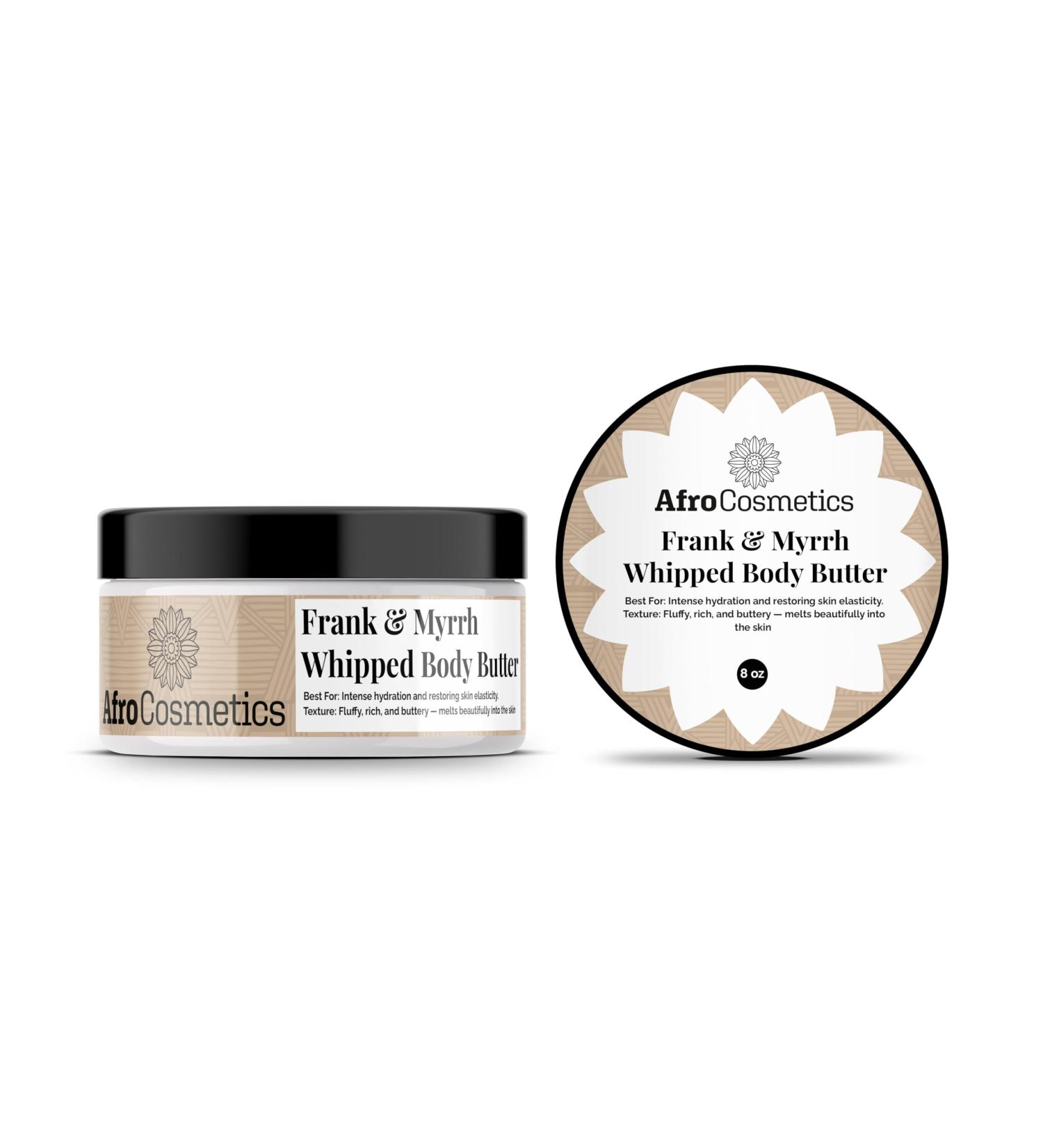 AFROCOSMETICS Frank and Myrrh Whipped Body Butter Hydrates and Nourish the Skin 8 oz