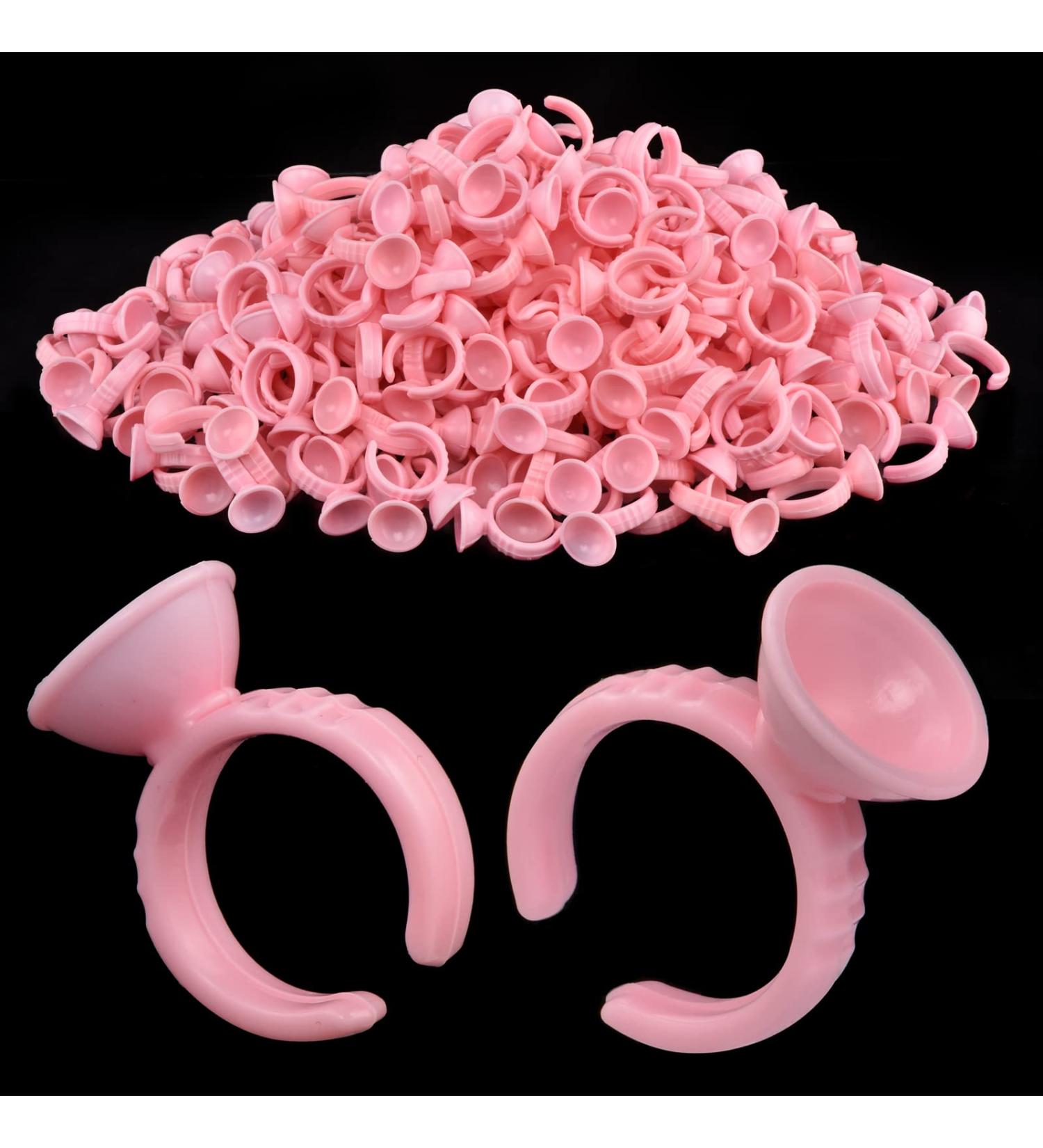 Lash Glue Cup 300PCS | Eyelash Extension Supplies Pink Lashes Ring | Makeup/Nail Art Tools - Buy Online on GoSupps.com