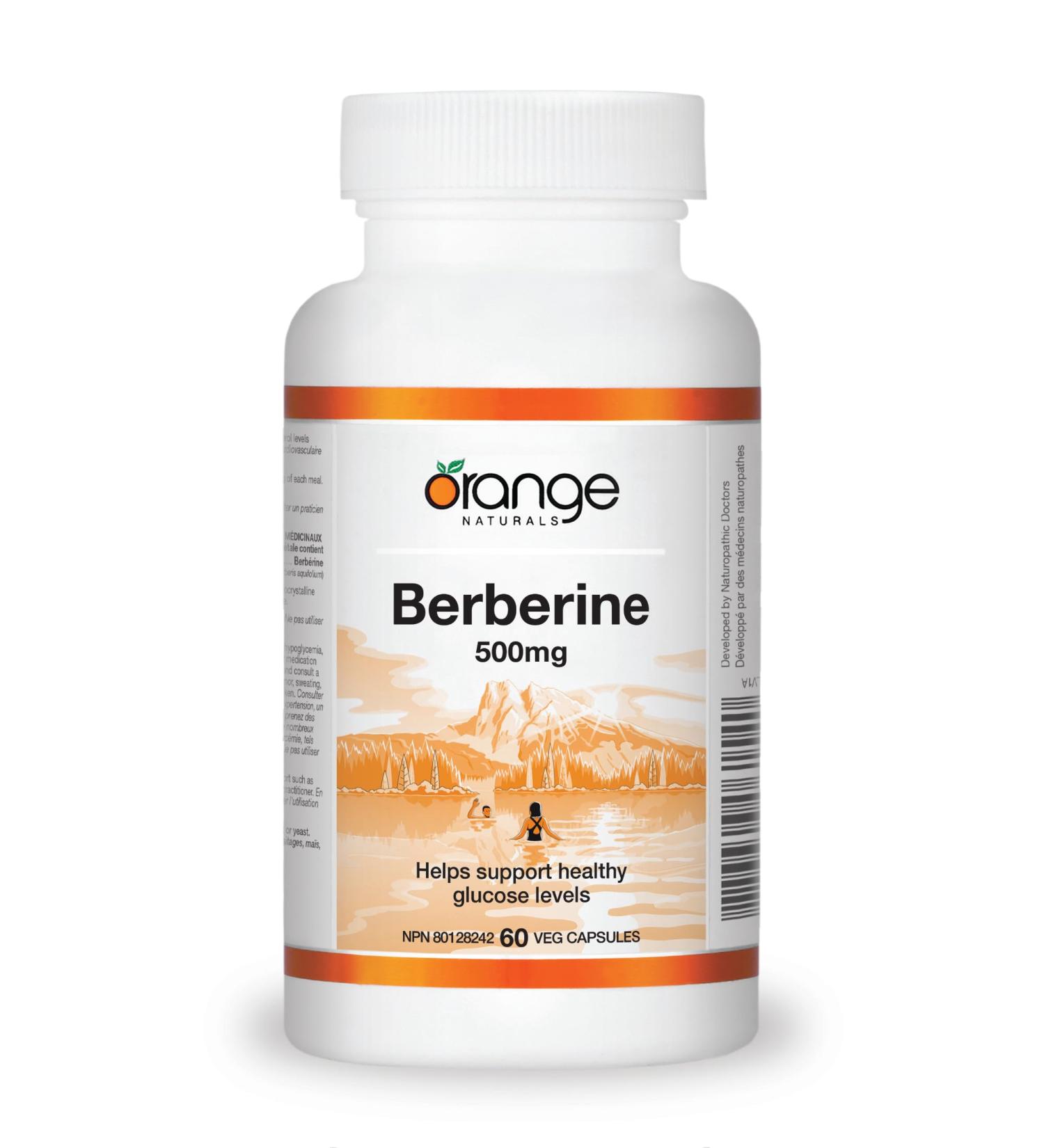 Orange Naturals Berberine 500mg - 60 Vegetarian Capsules - Berberine Supplement - Berberine HCL - Natural Metabolic Support - Buy Online on GoSupps.com