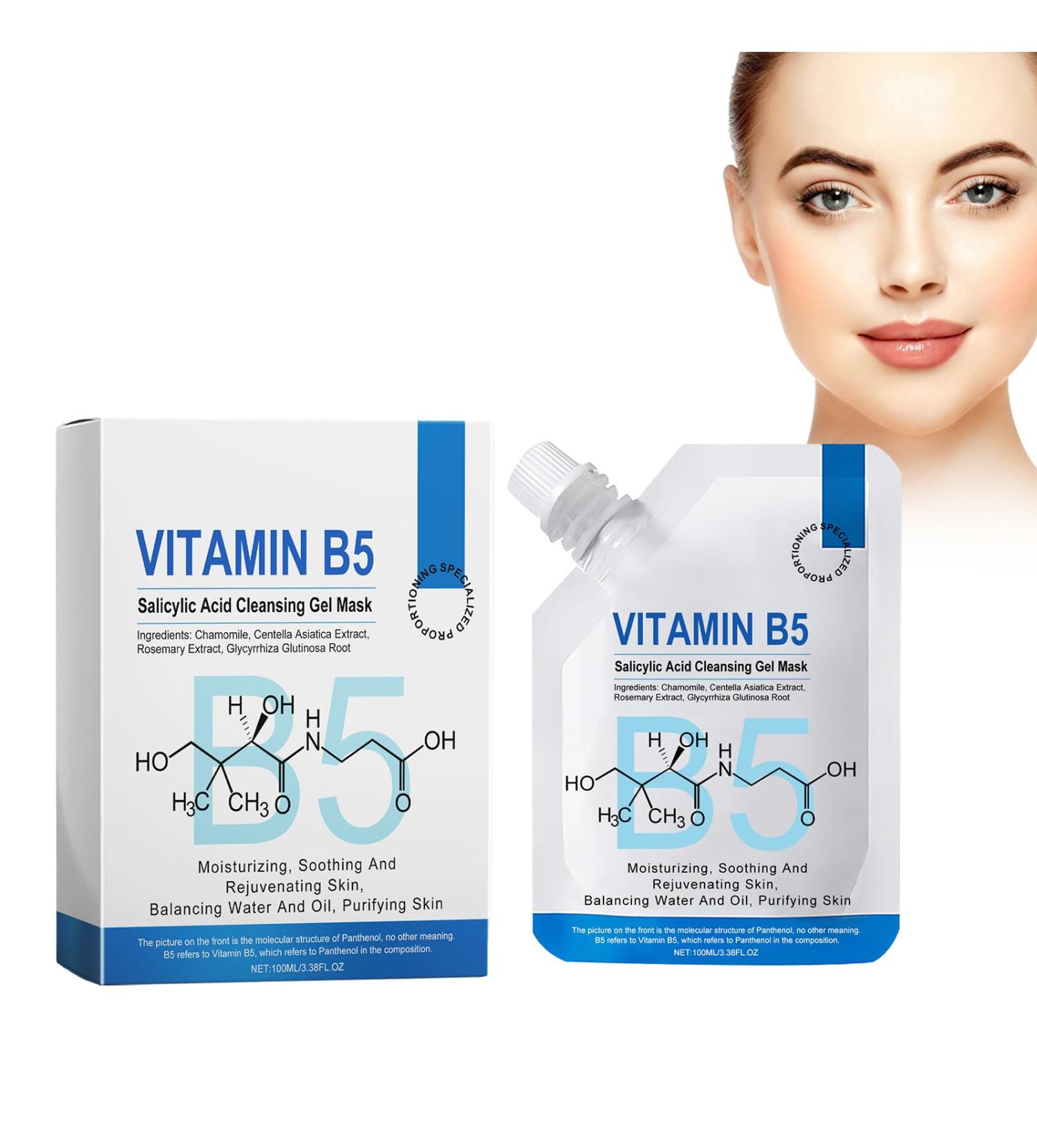 Masque en gel nettoyant l'acide salicylique la vitamine B5 - 100 ml - Masque de r paration effet multiple - Nettoie la peau en profondeur - Acide salicylique - Masque glac - Nourrit hydrate et - Buy Online on GoSupps.com