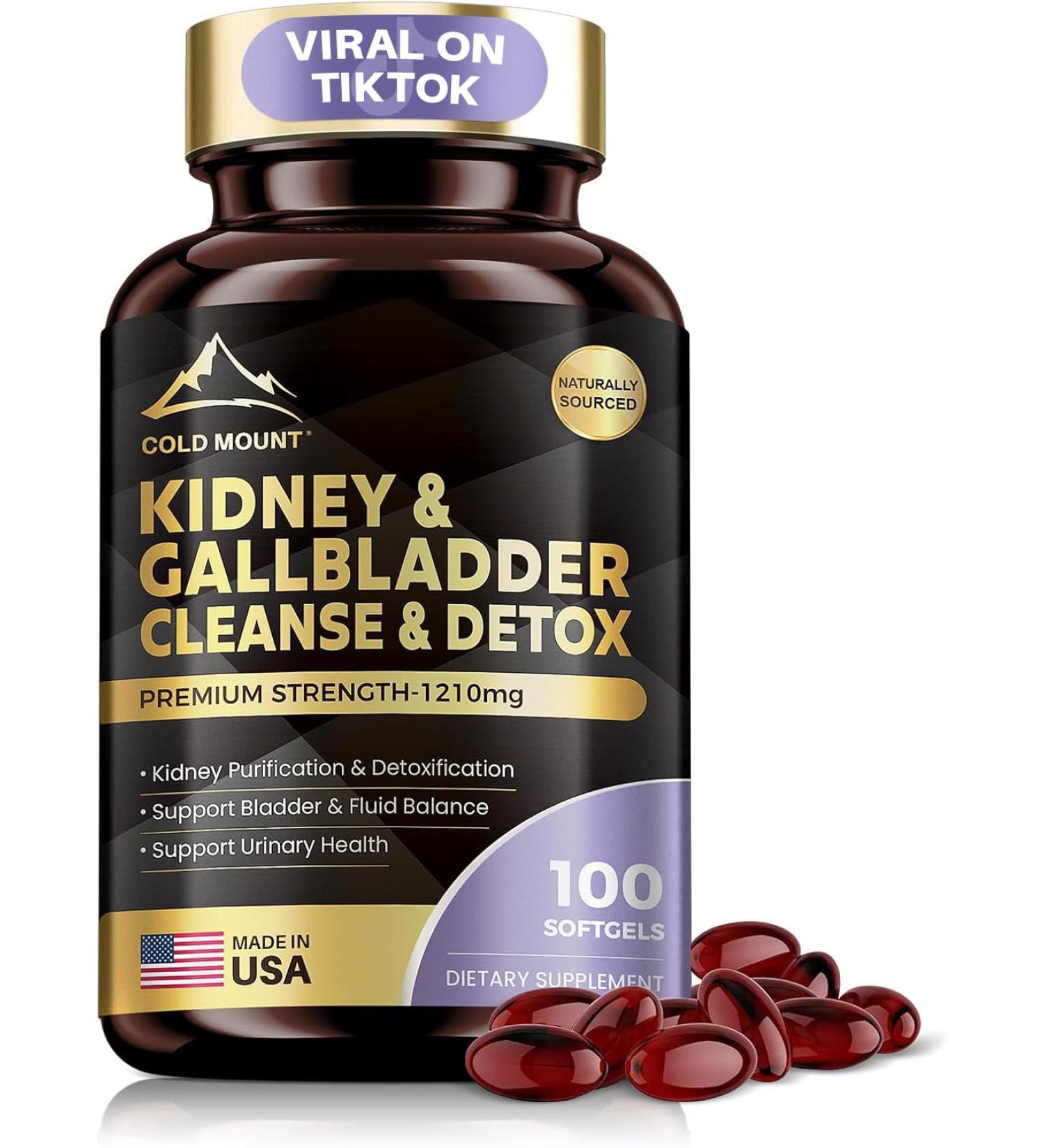 Kidney Cleanse Detox & Repair Kidney & Gallbladder Health Support Supplement with Cherry Nettle Leaf Cranberry & Dandelion Promotes Urinary Health Bladder & Fluid Balance 100 Softgels Softgel (100 Count) - Buy Online on GoSupps.com